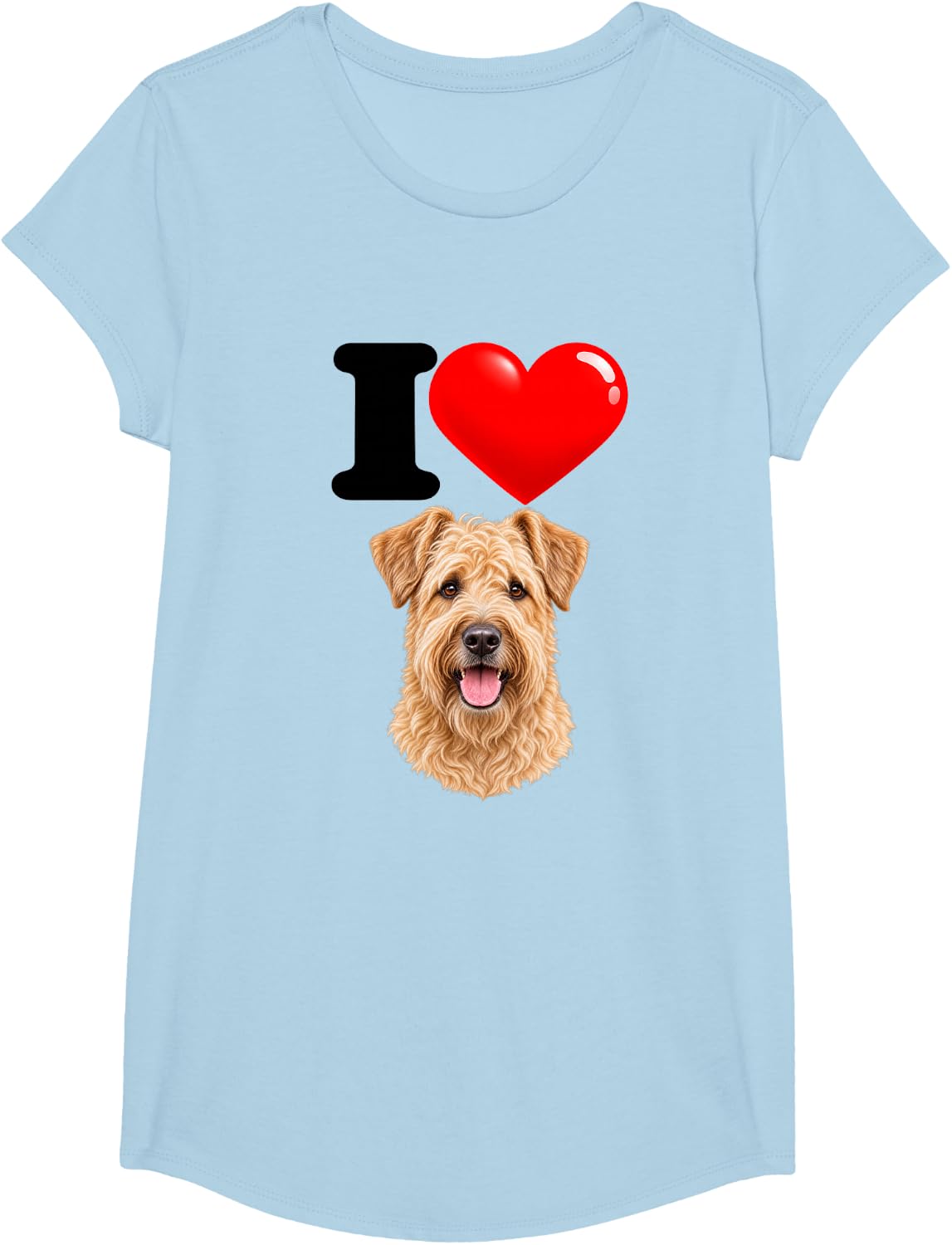 I Love Soft Coated Wheaten Terrier Cute Dog Mom Dad T-Shirt - Girls Baby Blue
