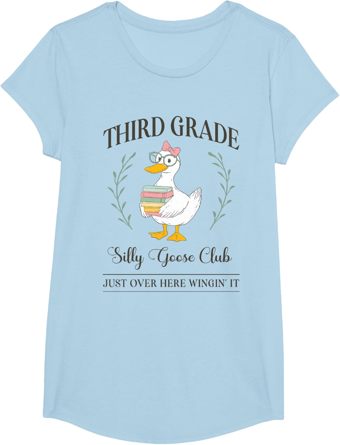 Third Grade Silly Goose Club for Teacher or Student T-Shirt - Girls Baby Blue