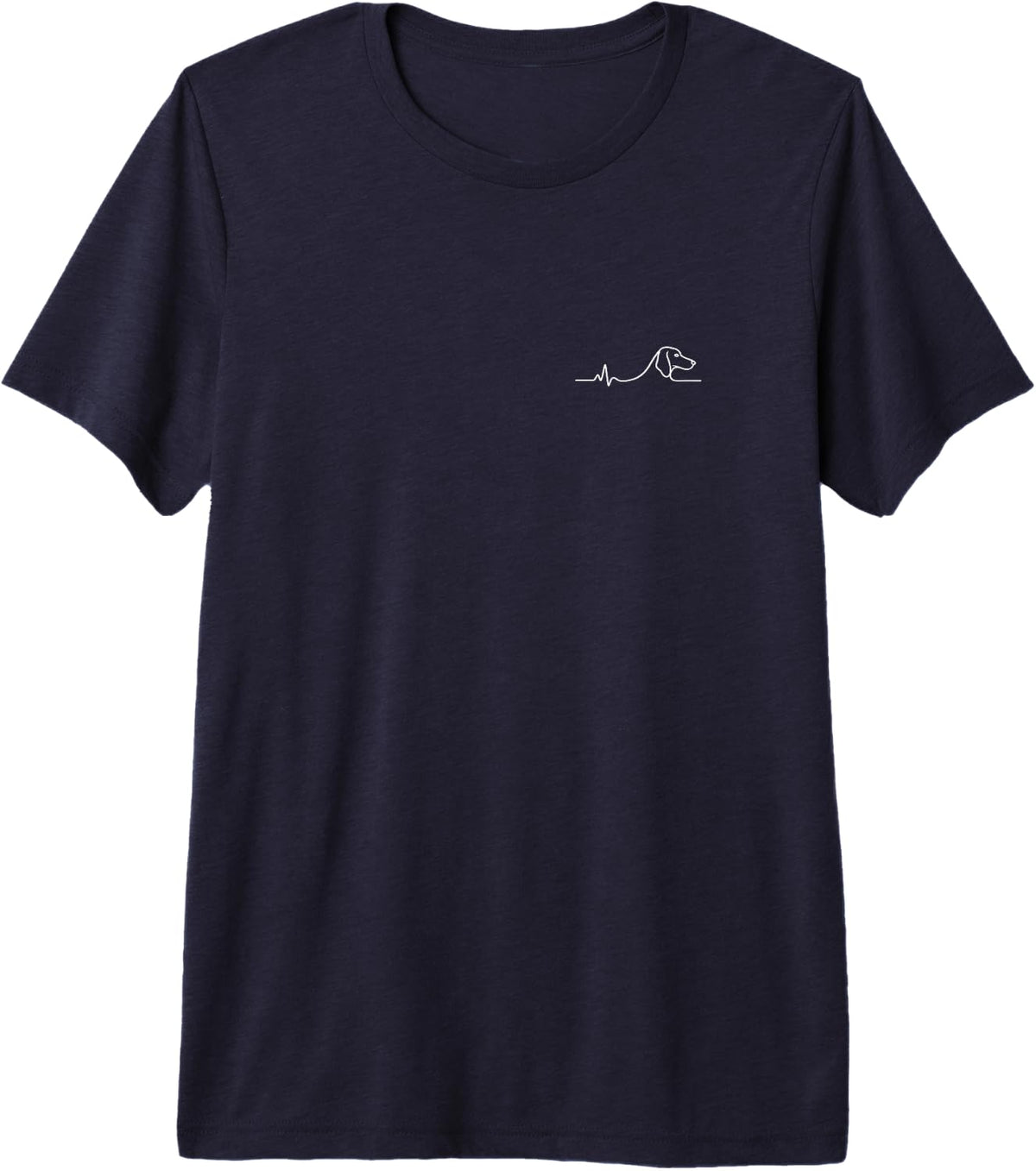 Weimaraner Heartbeat Minimalist Dog Lover Design Premium Tri-Blend T-Shirt - Navy Blue