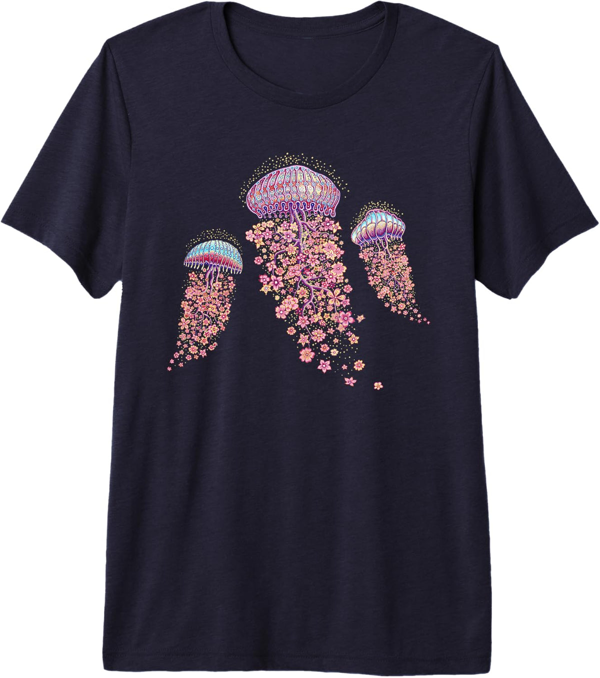 Jellyfish - Emek Artman Premium Tri-Blend T-Shirt - Navy Blue