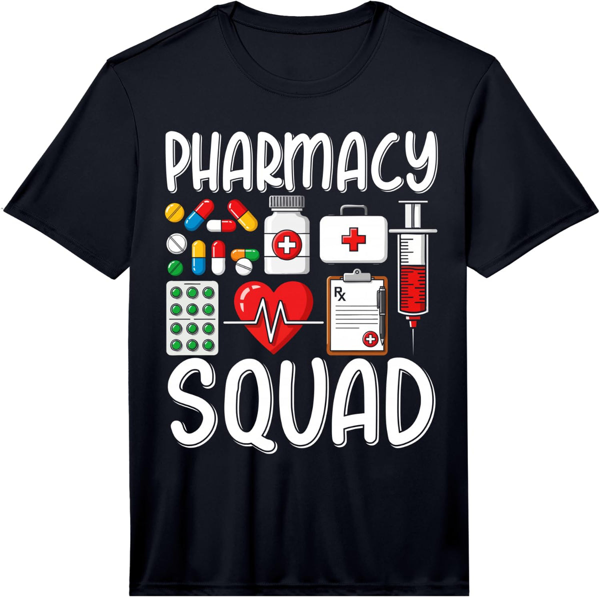 Mens Pharmacy Squad Tshirt Technician Pharmacist Crew Student Performance T-Shirt - Black