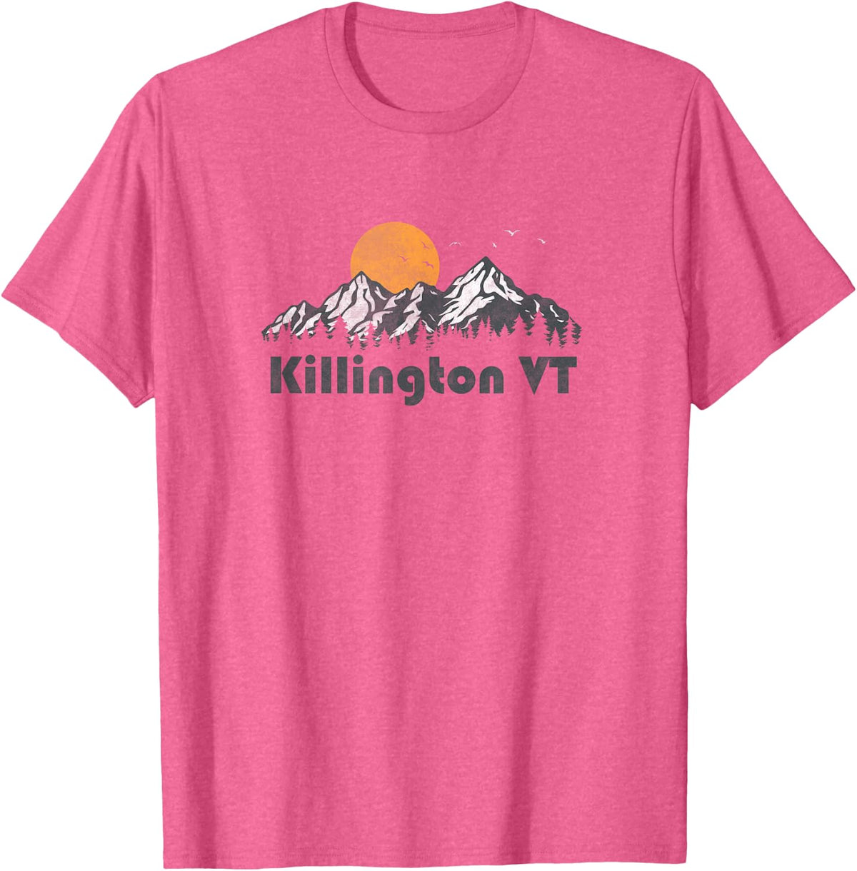 Retro Killington Vermont Vintage 80s Mountain Graphic T-Shirt - Pink Heather