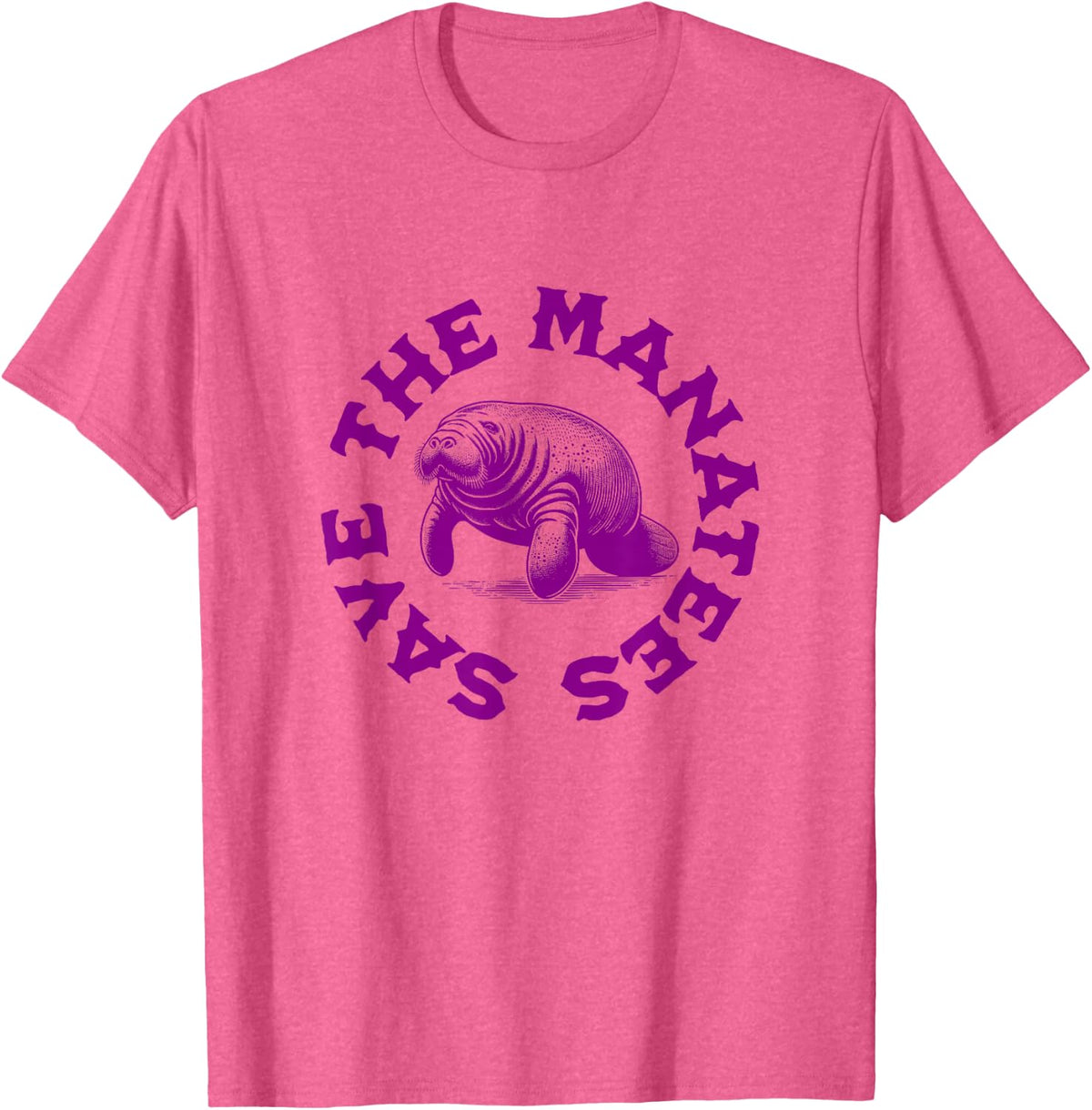 Save The Manatees T-Shirt - Pink Heather