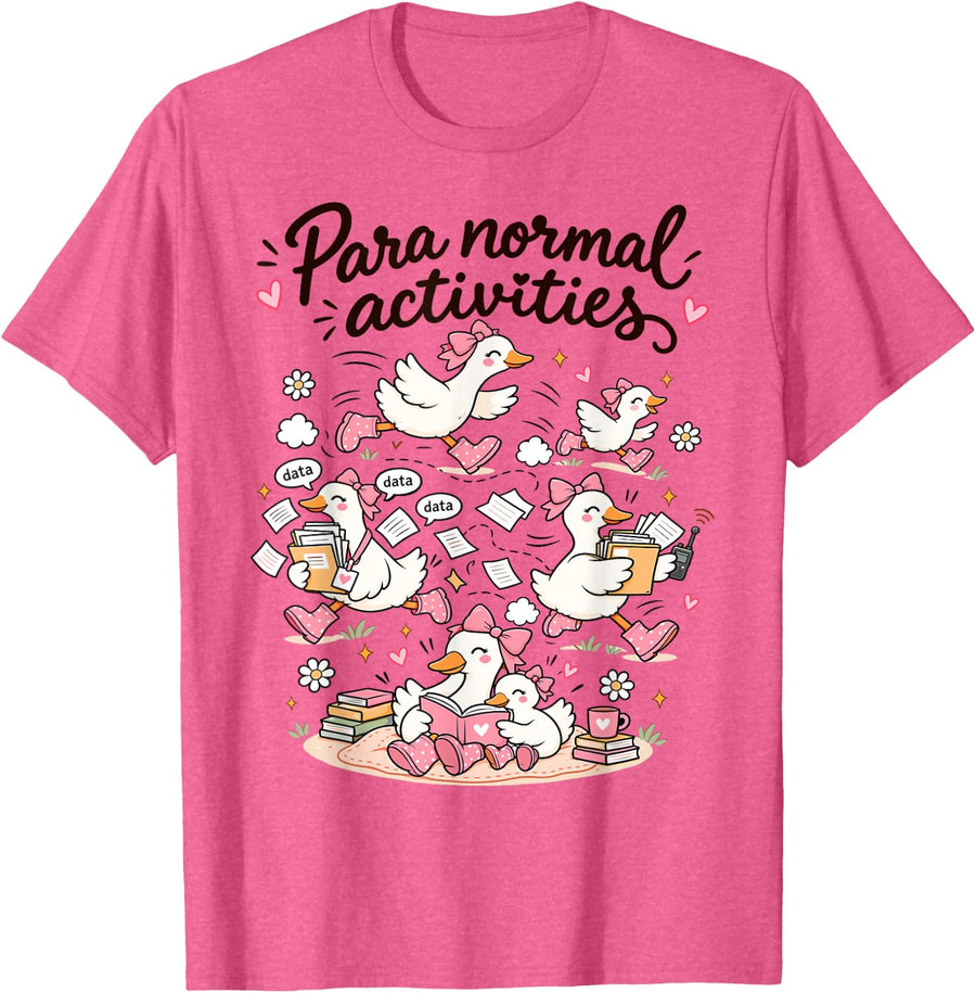 para Normal Activities SPED Teachers Goose Women Bow T-Shirt - Pink Heather