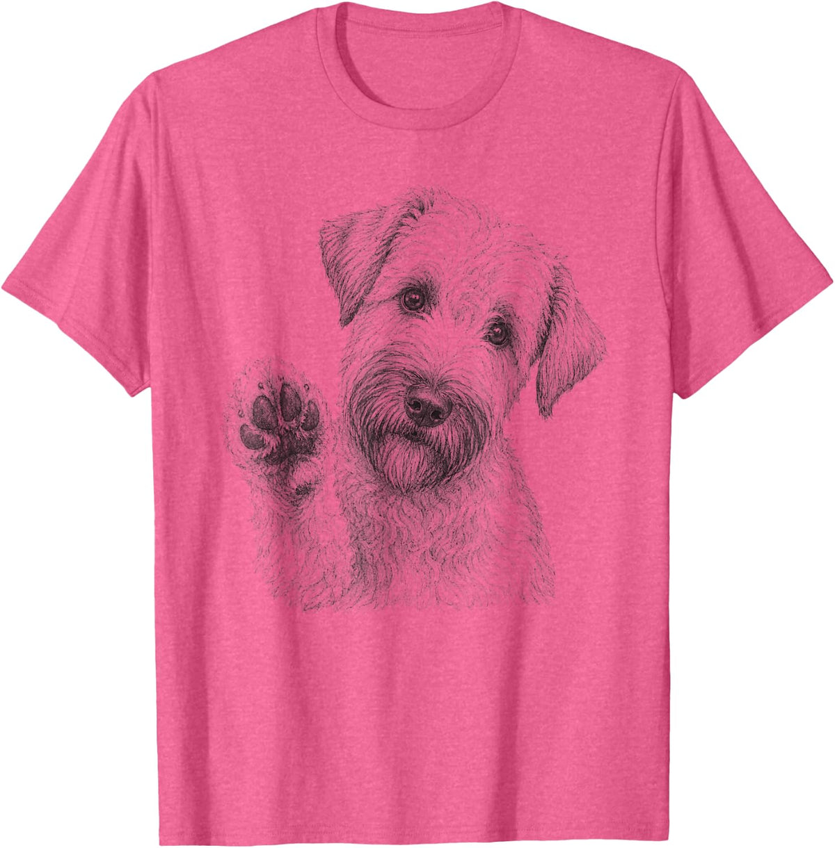 Soft Coated Wheaten Terrier Sketch Graphic T-Shirt - Pink Heather