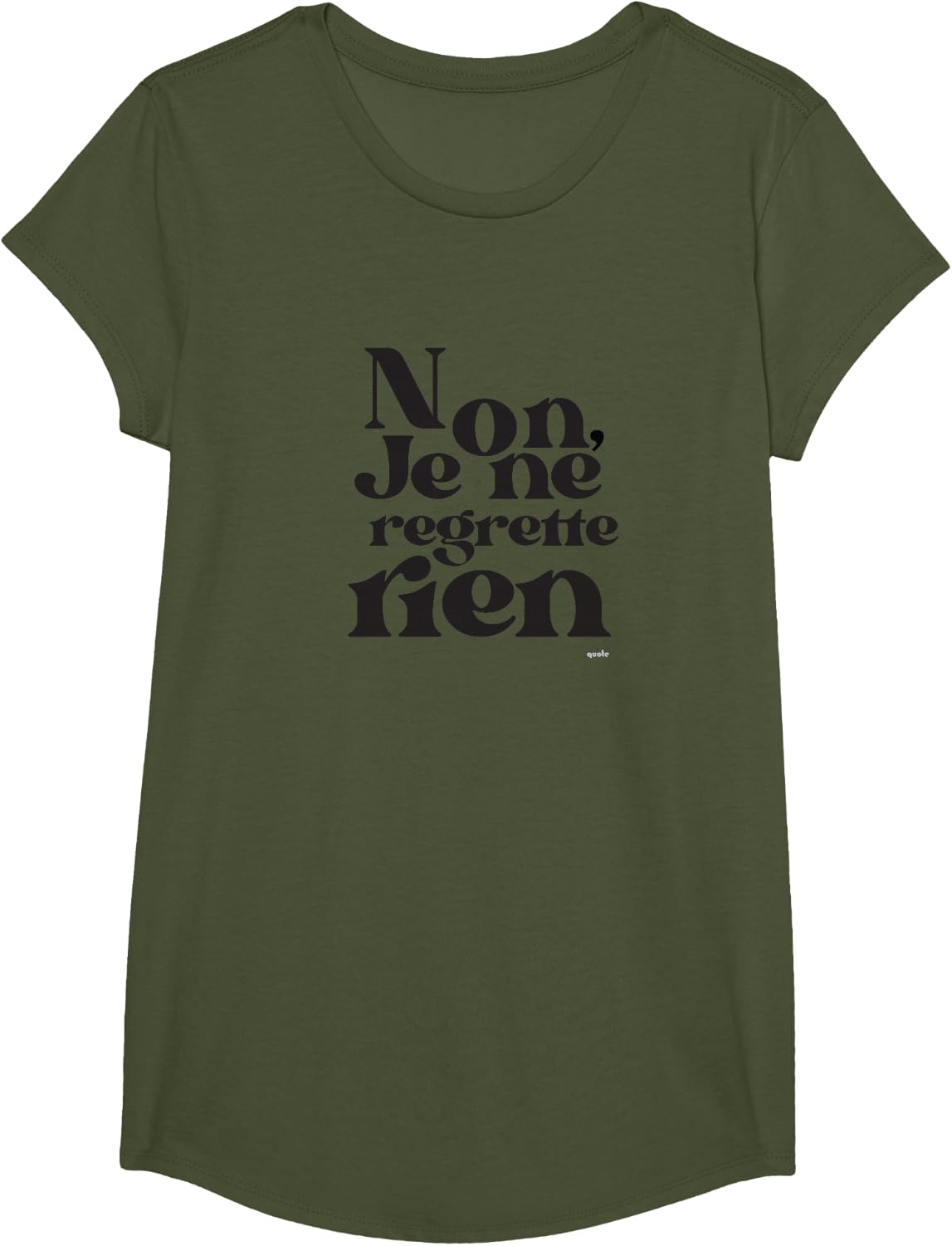 No, ich bereue nichts T-Shirt - Girls Olive Green