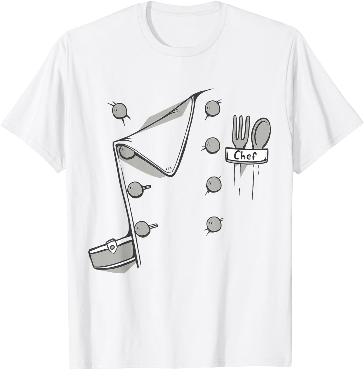 Chef Jacket Chef Costume Cook Cooking Funny Chef Gift T-Shirt - White