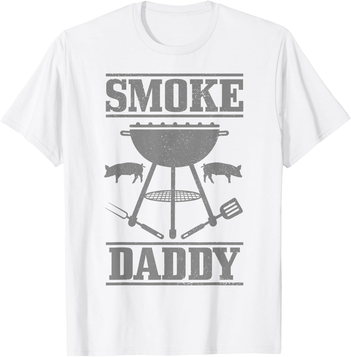 Smoke Daddy BBQ Barbecue Chef Funny Fathers Day Grilling Dad T-Shirt - White