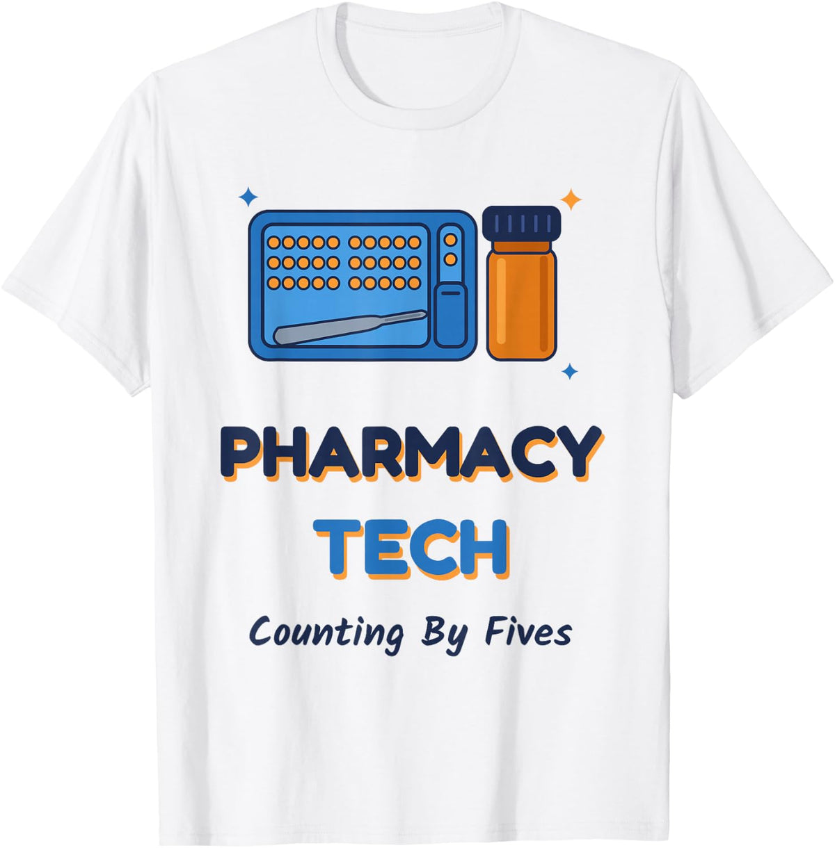 Pharmacy Tech Counting By Fives Technician Gifts Women Men T-Shirt - White
