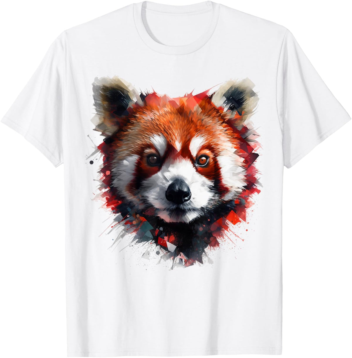 Red Panda Artwork - Animal T-Shirt - White