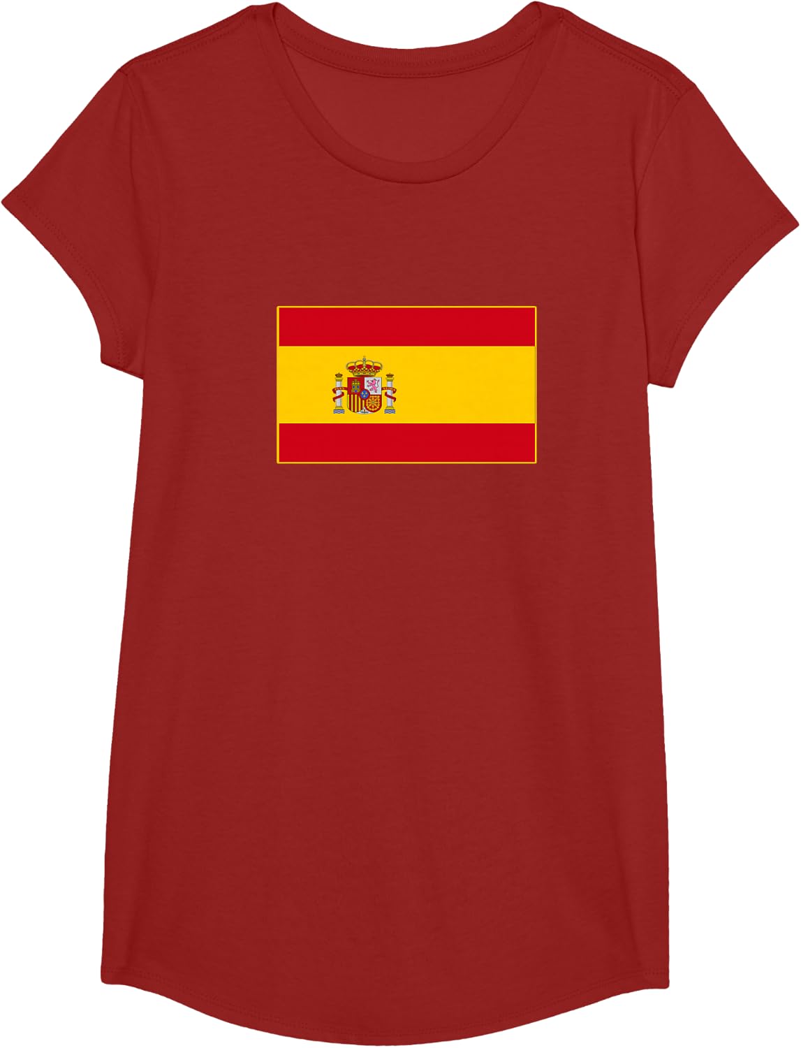 Spain Flag Bandera Spanish Flags Men Women España T-Shirt - Girls Cranberry Red