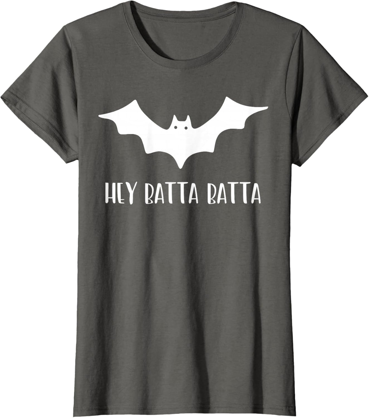Funny Halloween Baseball Softball Hey Batta Pun Coach Gift T-Shirt - Asphalt Grey