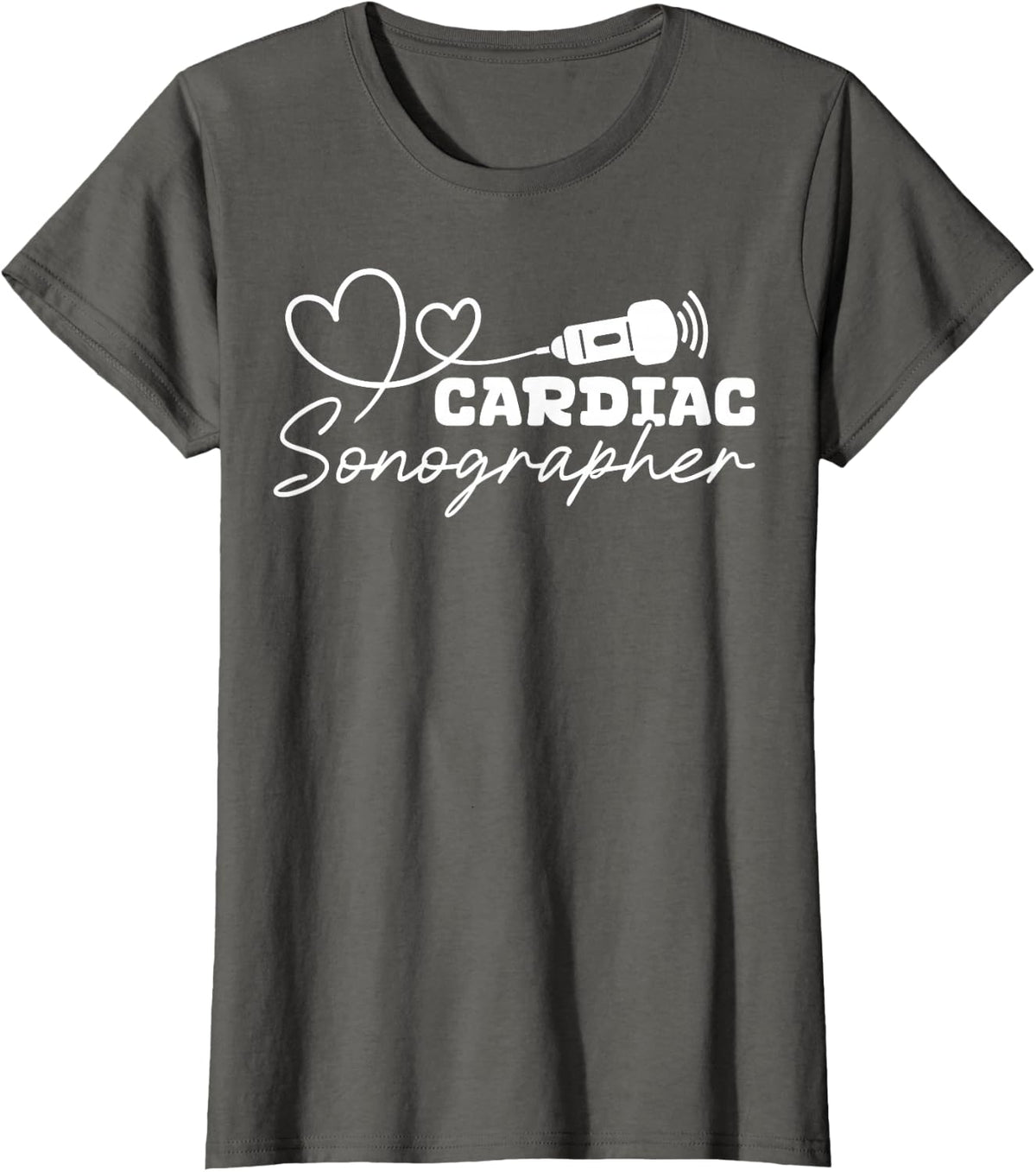 Cardiac Sonographer Heart Sonography T-Shirt - Asphalt Grey