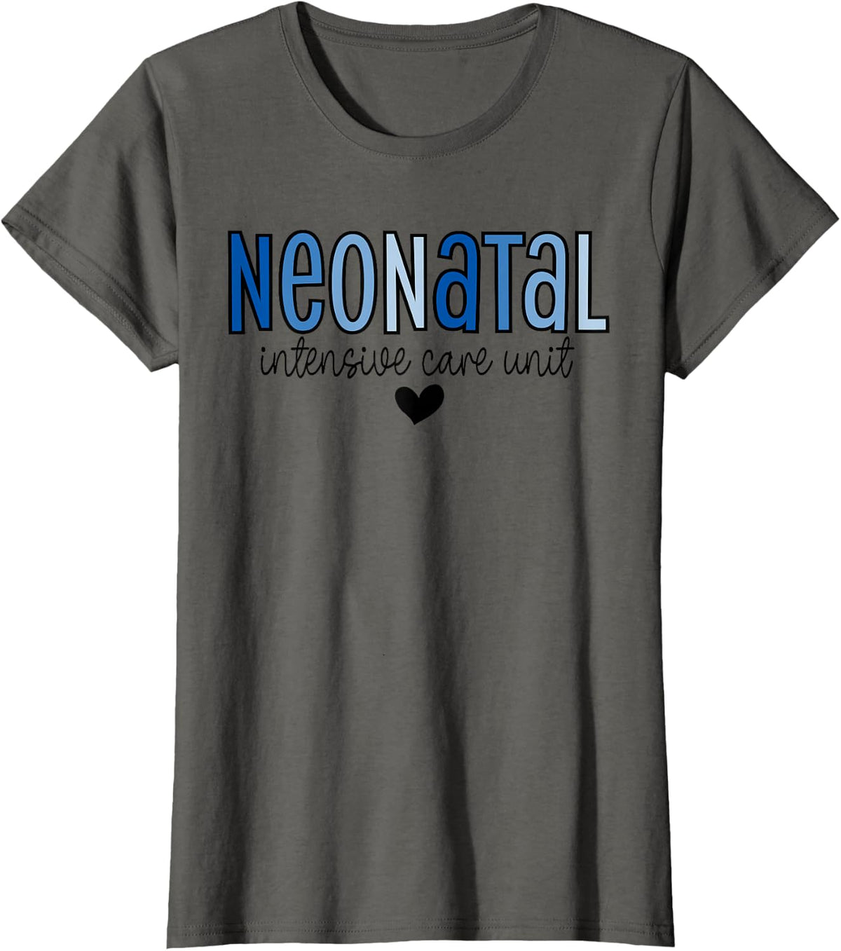 NICU Nurse ICU Neonatal Retro Nursing Team Tiny Humans T-Shirt - Asphalt Grey