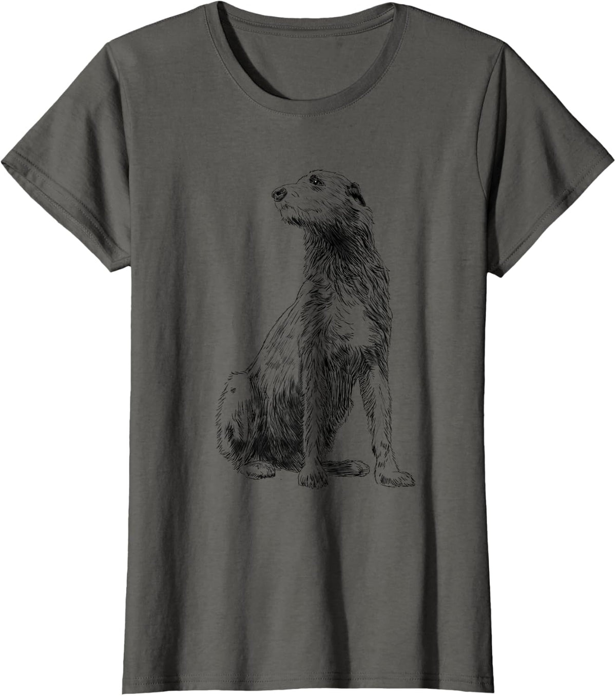 Irish Wolfhound Dog T-Shirt for Men Women Kids - Asphalt Grey