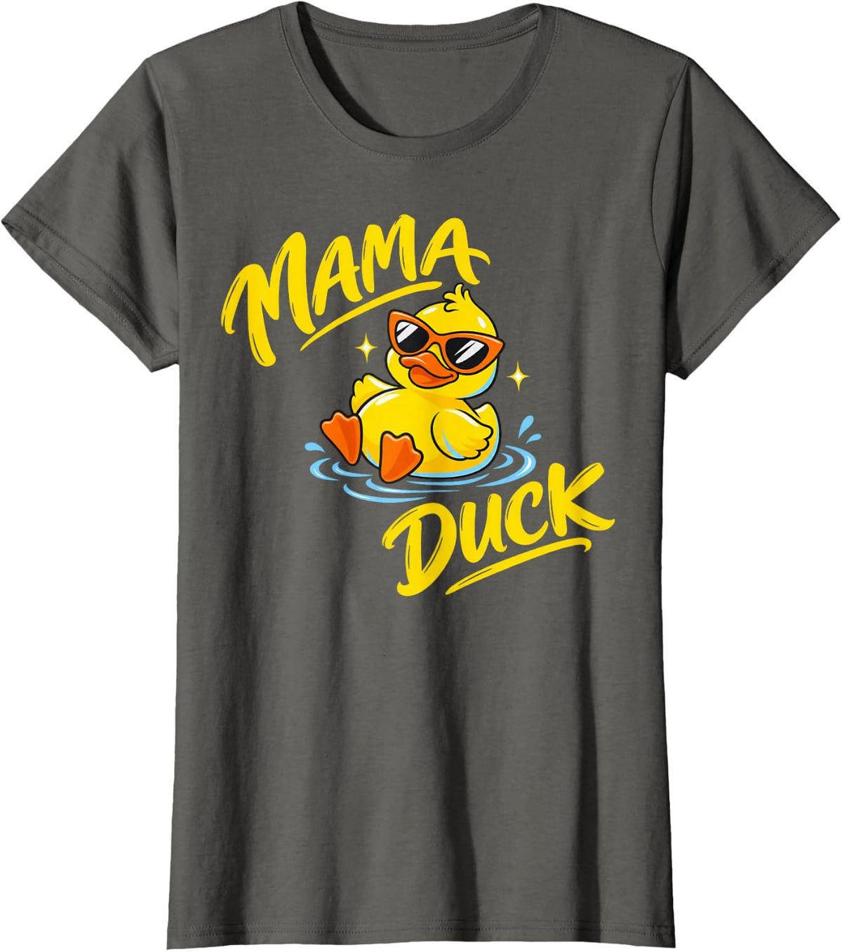 Mama Duck Retro Sunglasses Cartoon Duck T-Shirt - Asphalt Grey