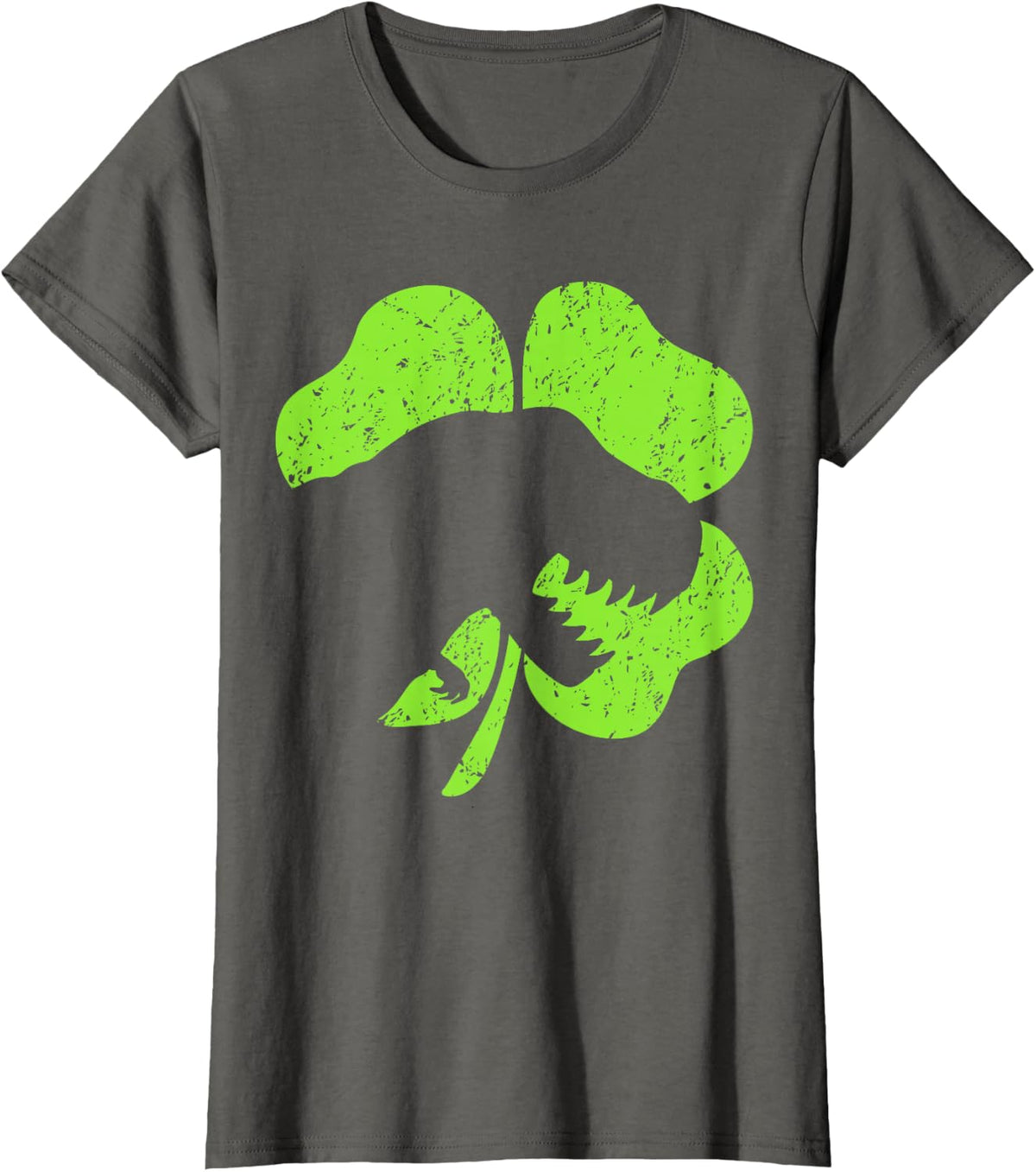St Patricks Day T-Rex Dinosaur Silhouette Clover Toddler Boy T-Shirt - Asphalt Grey