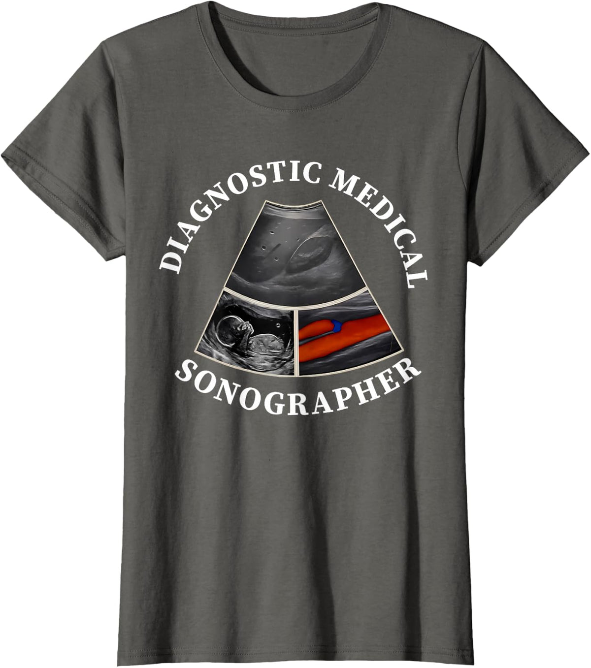 Diagnostic Medical Sonographer Ultrasound Technologist Echo T-Shirt - Asphalt Grey