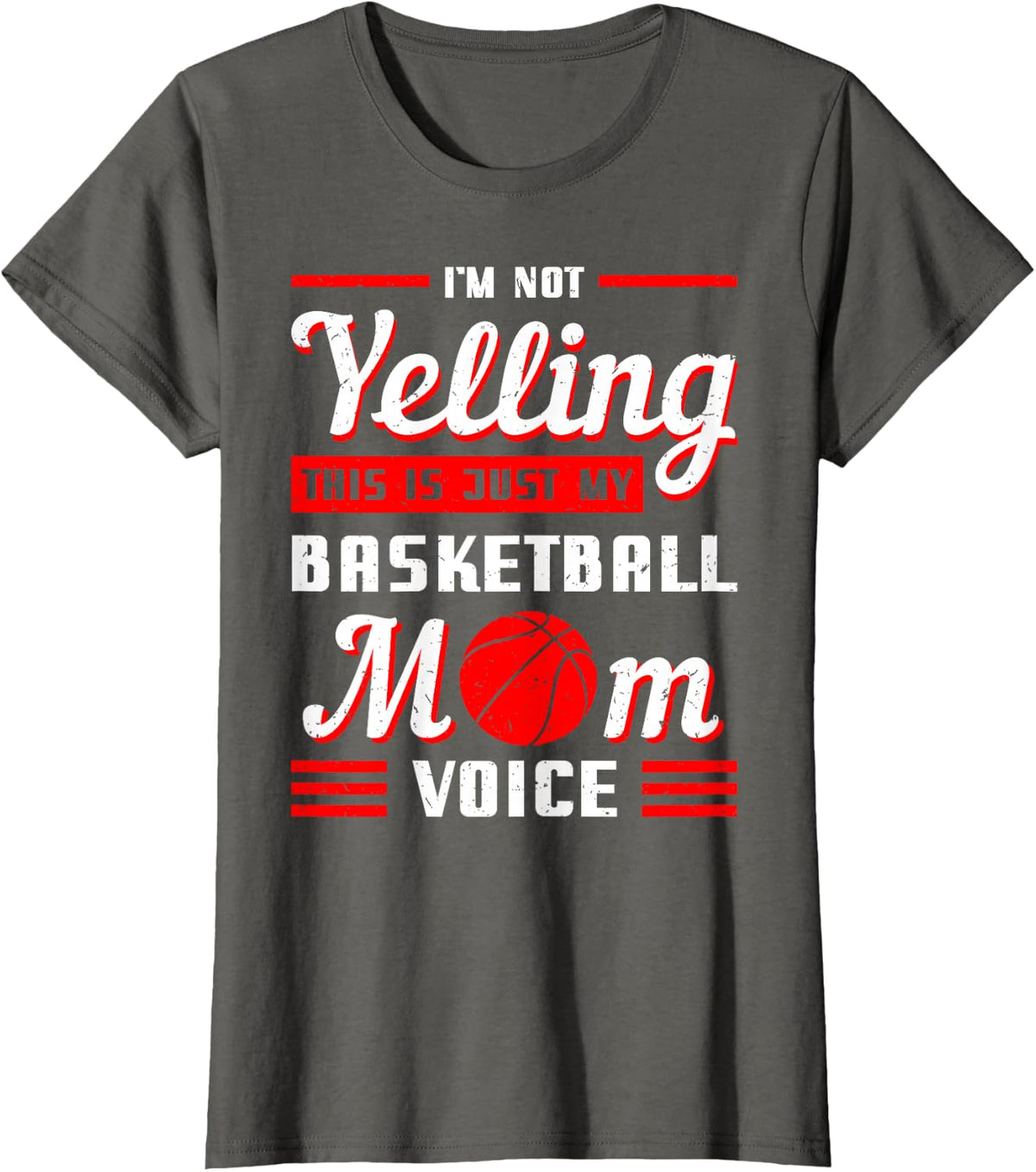 Basketball Mom Sport Proud Team Player Mother's Day T-Shirt - Asphalt Grey