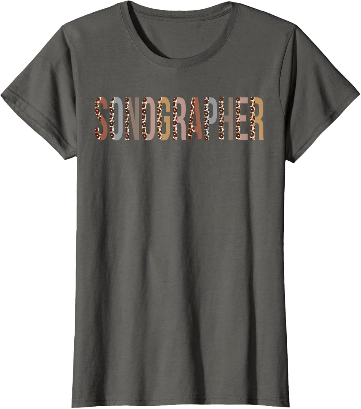 Sonographer Leopard Appreciation Funny For Women For Work T-Shirt - Asphalt Grey
