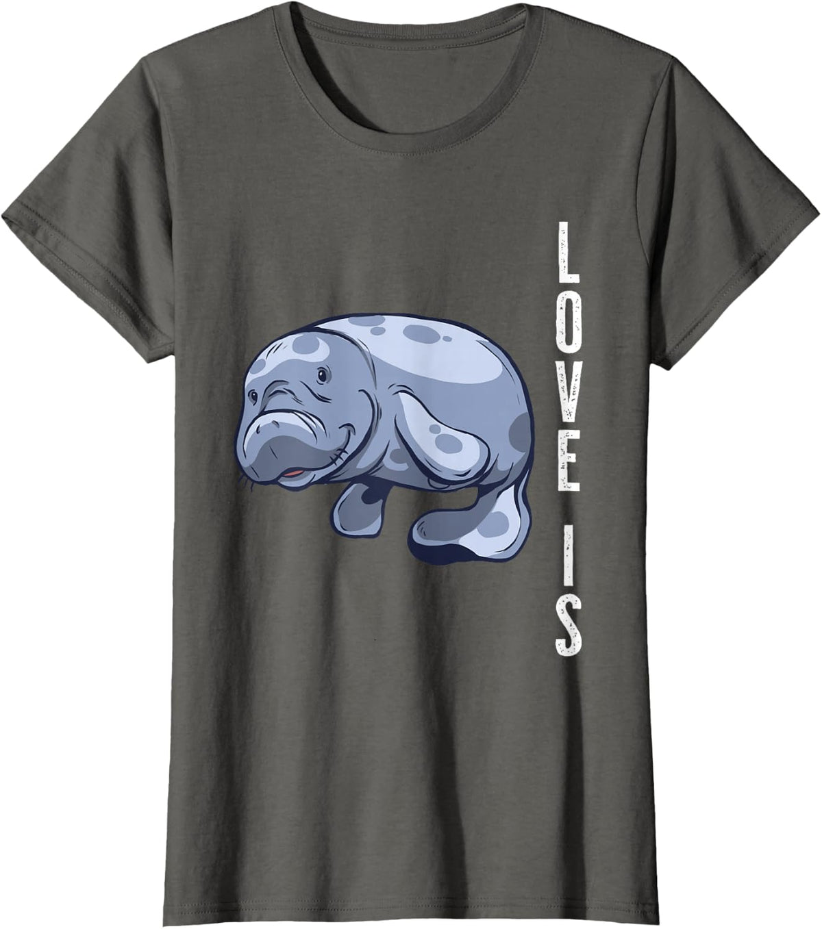 Manatee - Love is Manatee T-Shirt - Asphalt Grey