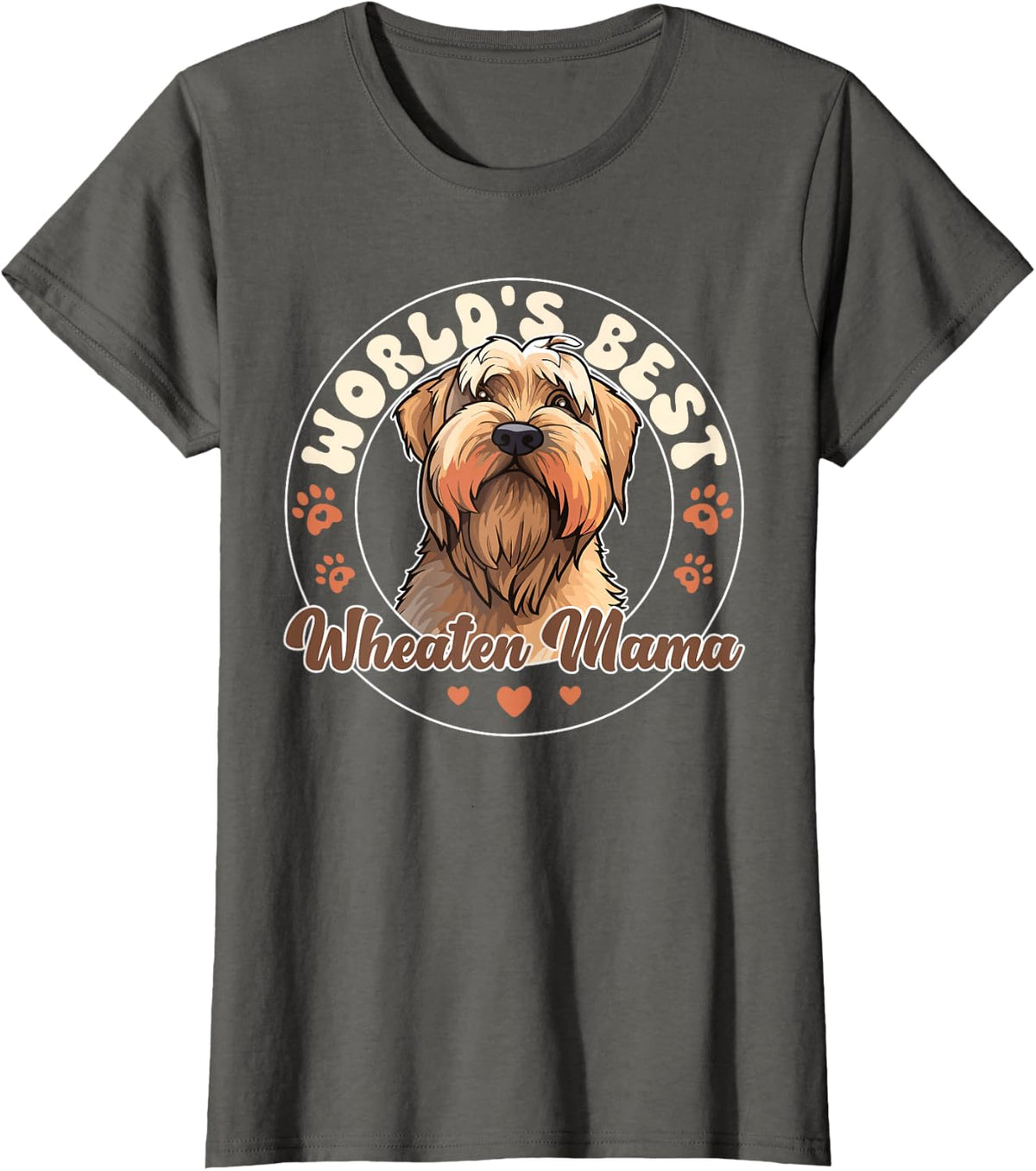Irish Soft Coated Wheaten Terrier World's Best Wheaten Mama T-Shirt - Asphalt Grey