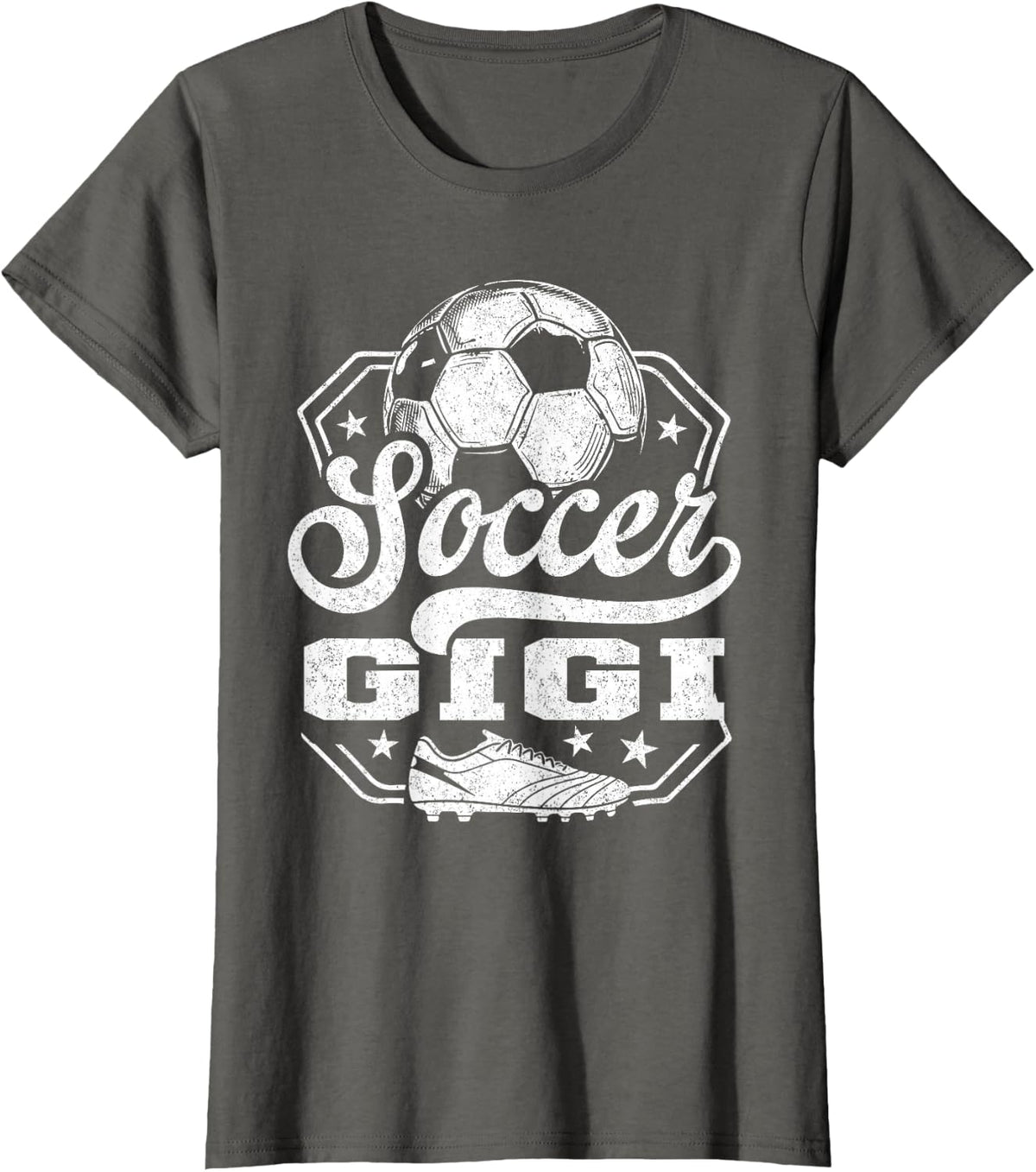Soccer Gigi Matching Family Soccer T-Shirt - Asphalt Grey