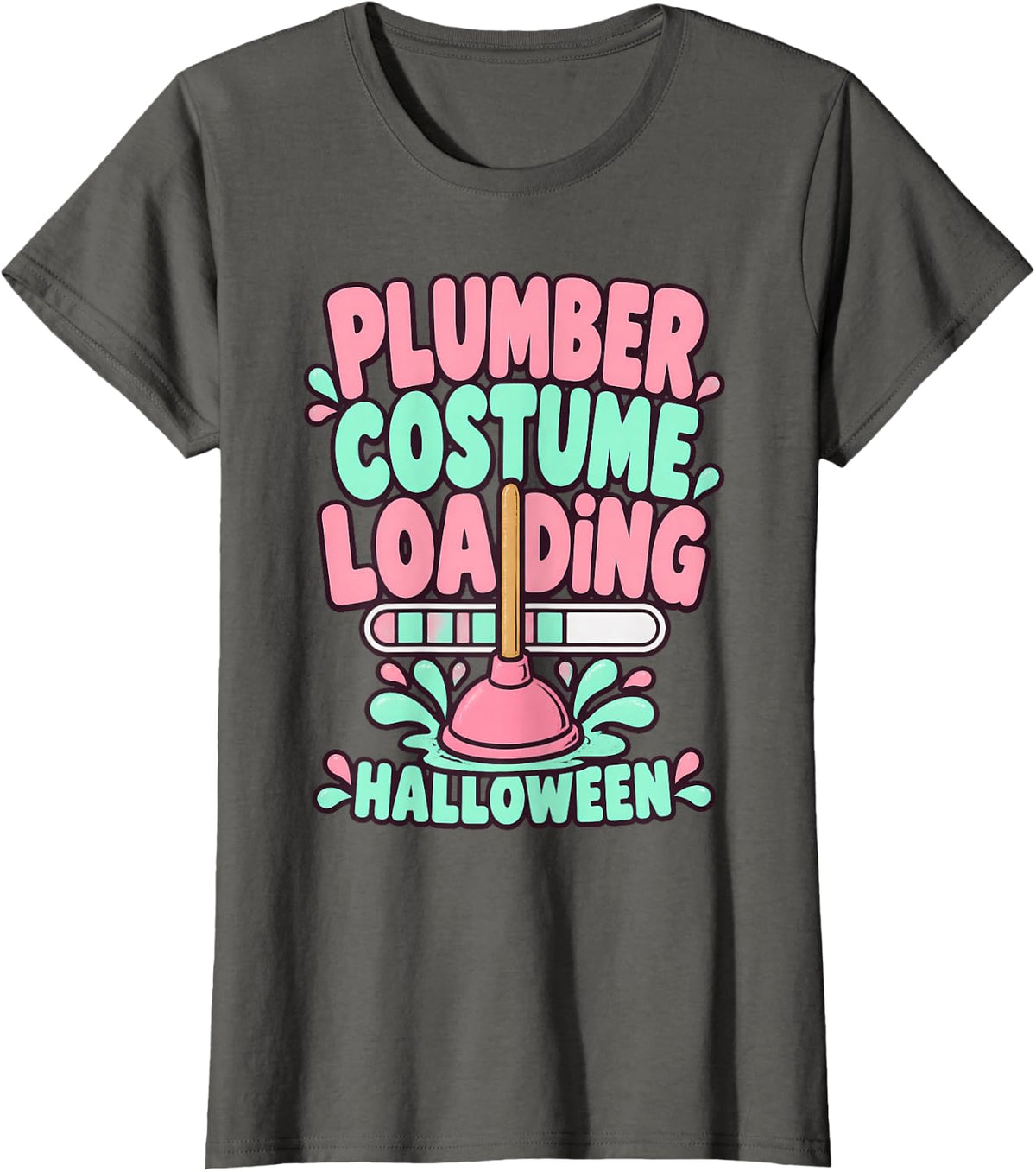 Plumber Costume Loading Halloween Plumber Costume No Costume T-Shirt - Asphalt Grey