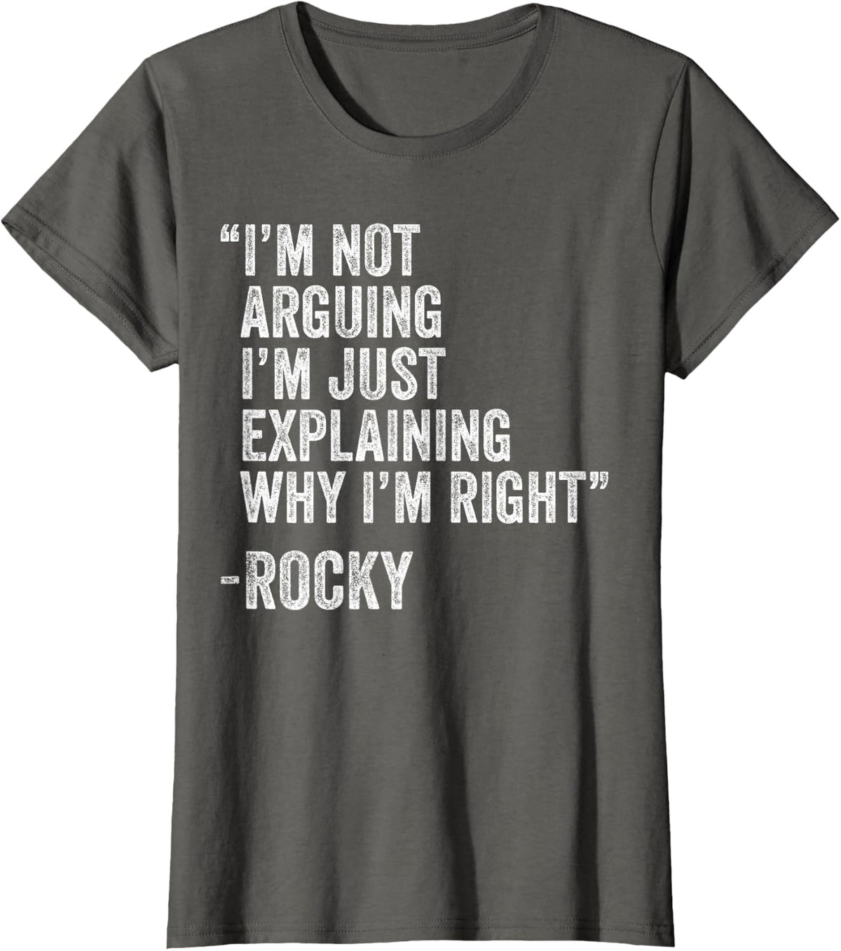 Rocky Quote Funny Birthday Custom Name Idea Engineer T-Shirt - Asphalt Grey