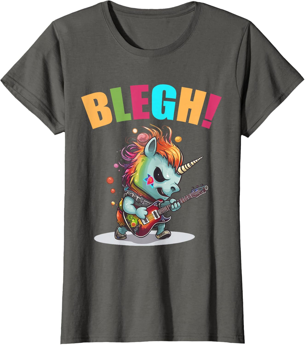 Blegh Heavy Metal Metalcore Unicorn T-Shirt - Asphalt Grey