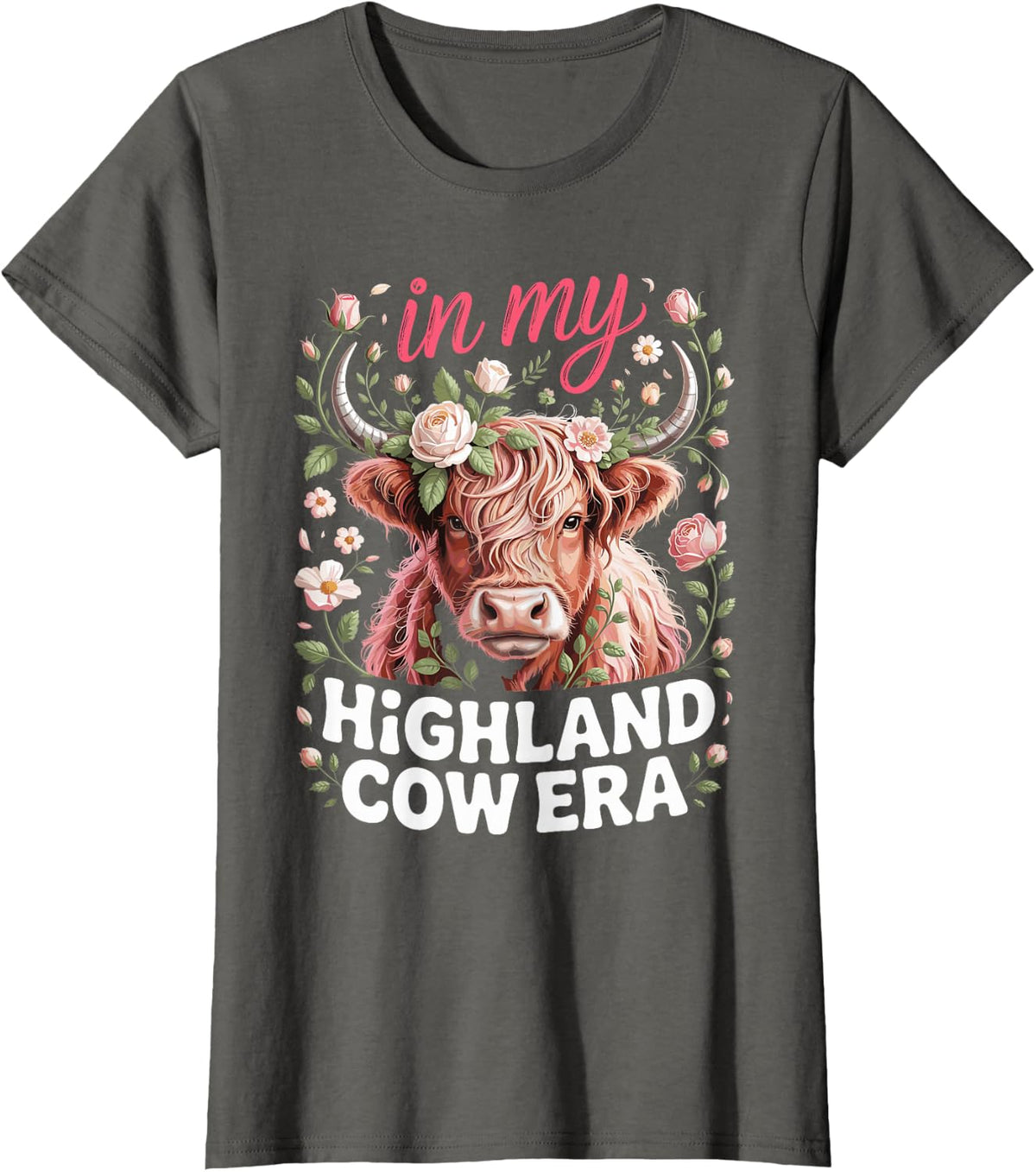 in My Highland Cow Era T-Shirt - Asphalt Grey