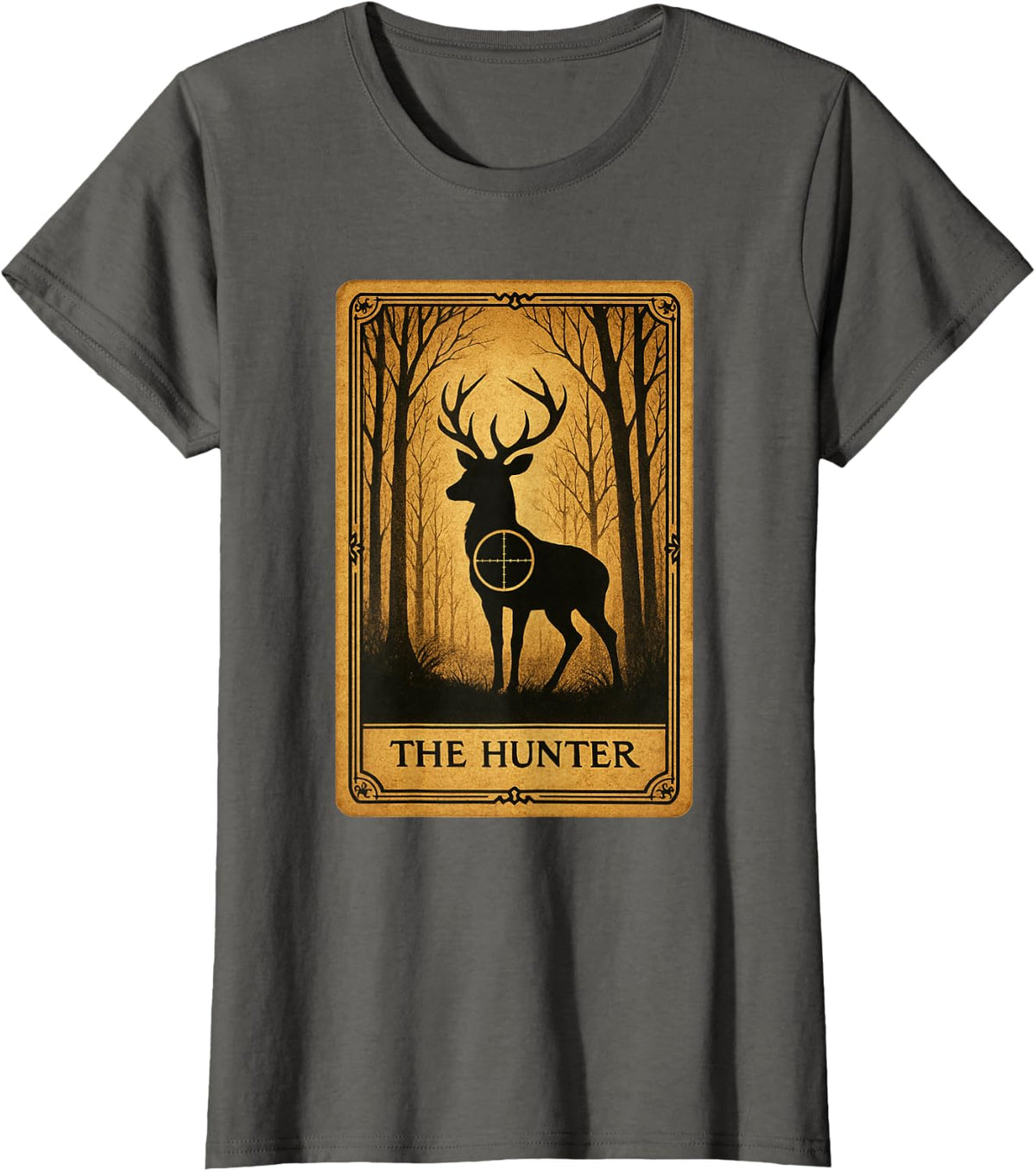 Hunting Design Men Boys Youth Hunter Deer Hunting T-Shirt - Asphalt Grey