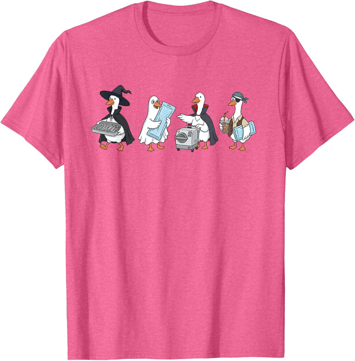 Retro Sterile Processing Technician Halloween SPD Tech T-Shirt - Pink Heather