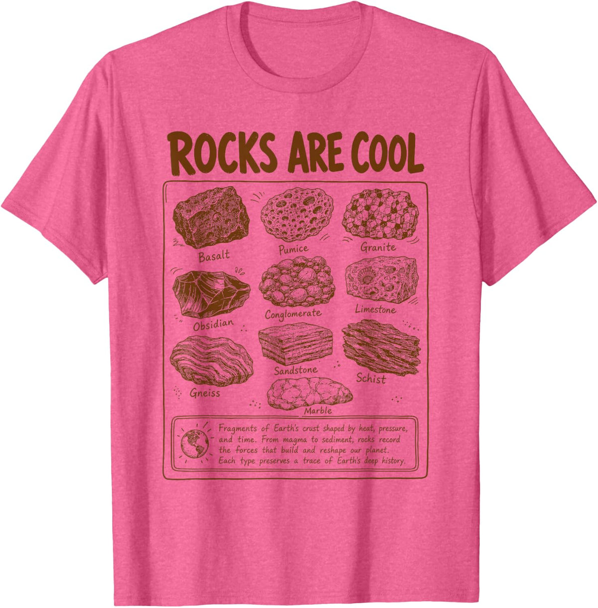 Geologist Rock Hunting Geology Mineral Rocks are Cool T-Shirt - Pink Heather