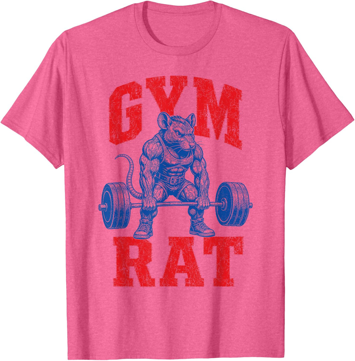Gym Rat Funny Bodybuilder Weightlifting Workout T-Shirt - Pink Heather