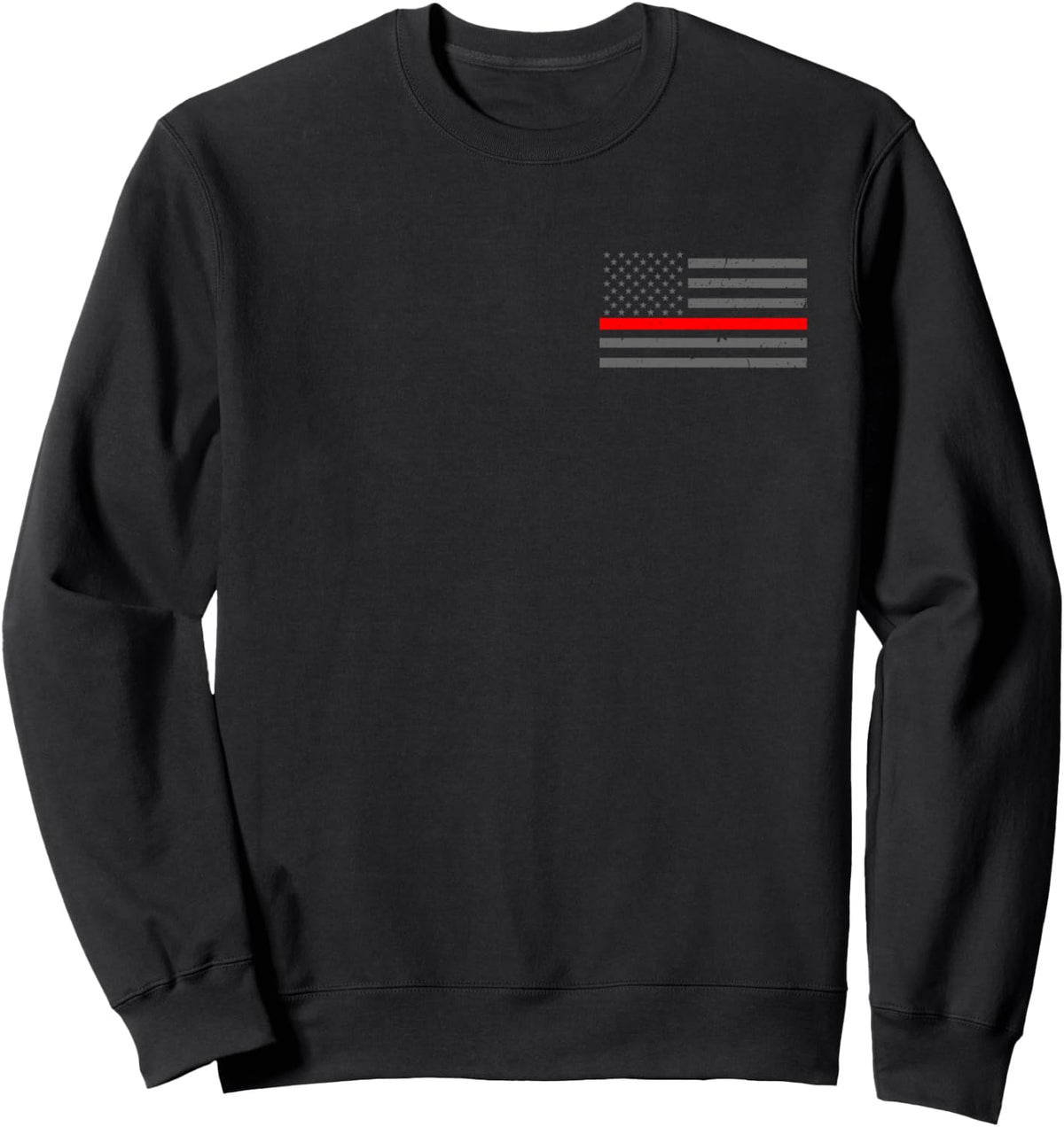 Firefighter Thin Red Line Flag Sweatshirt Sweatshirt - Adult Unisex Black
