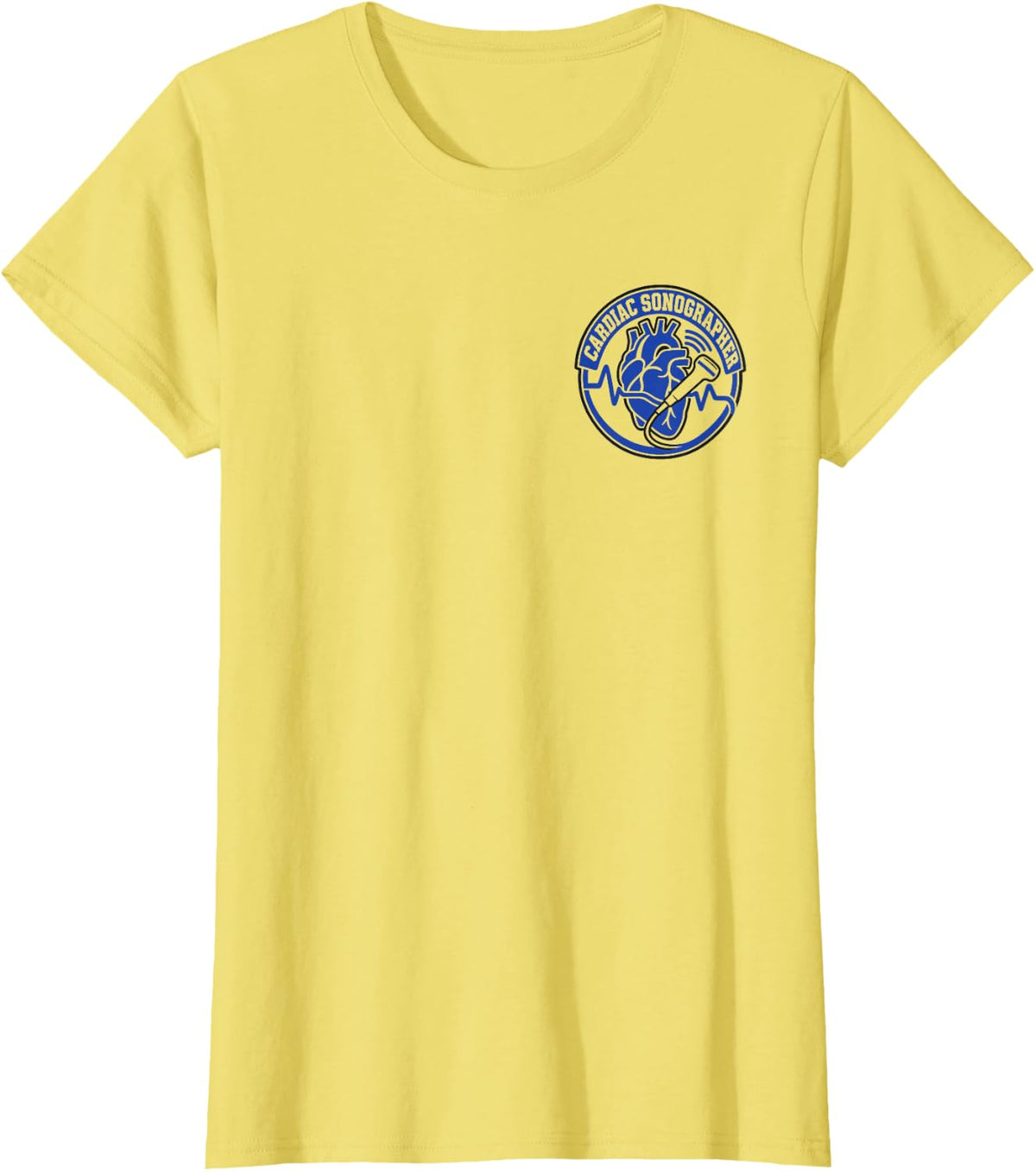 Cardiac Sonographer Echo Tech Ultrasound Heart ECG T-Shirt - Lemon Yellow