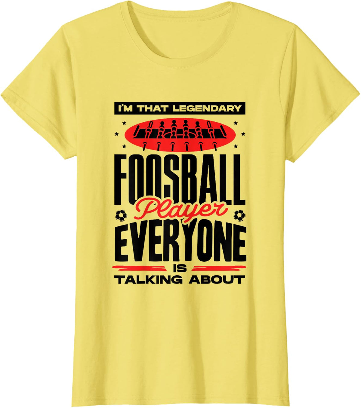 Foosball Player Table Football Foosball T-Shirt - Lemon Yellow