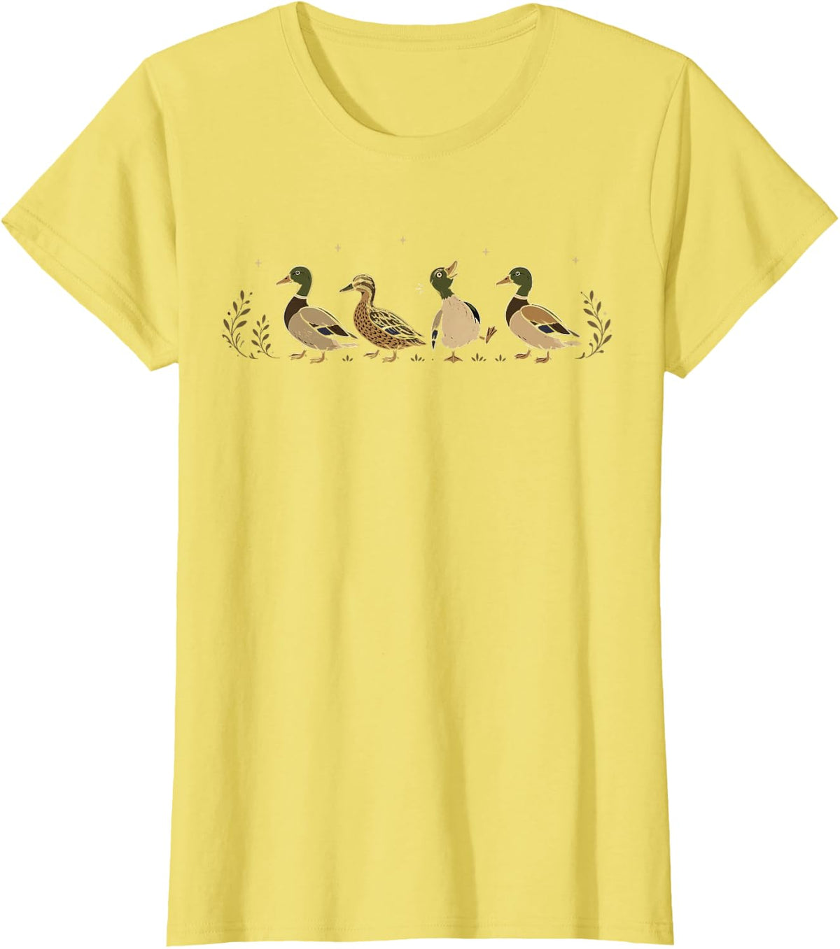 Cute Mallard Duck Bird Nature Lover T-Shirt - Lemon Yellow