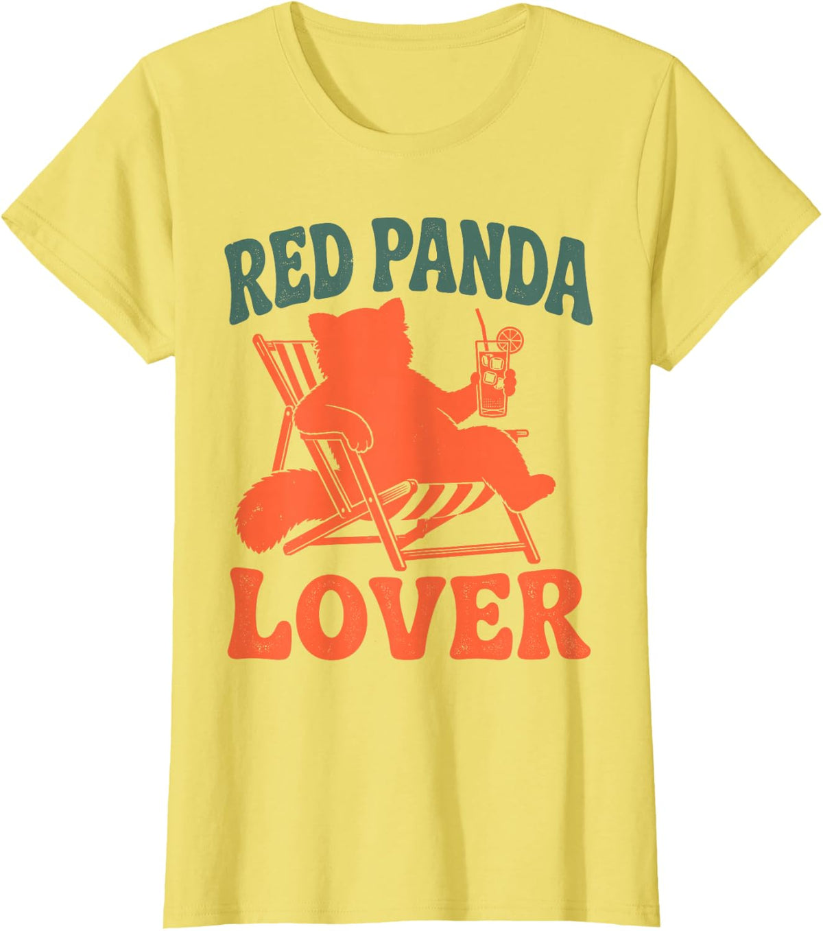 Red Panda Lover Vintage T-Shirt - Lemon Yellow