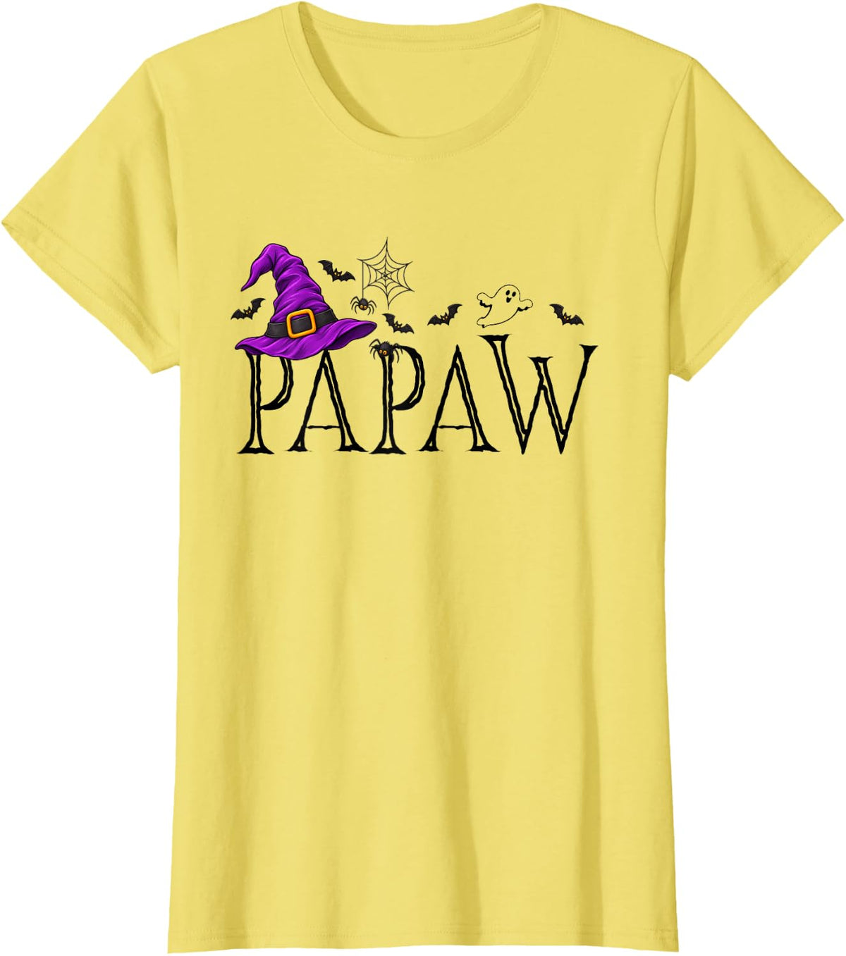 Papaw Funny Halloween Family Matching T-Shirt - Lemon Yellow