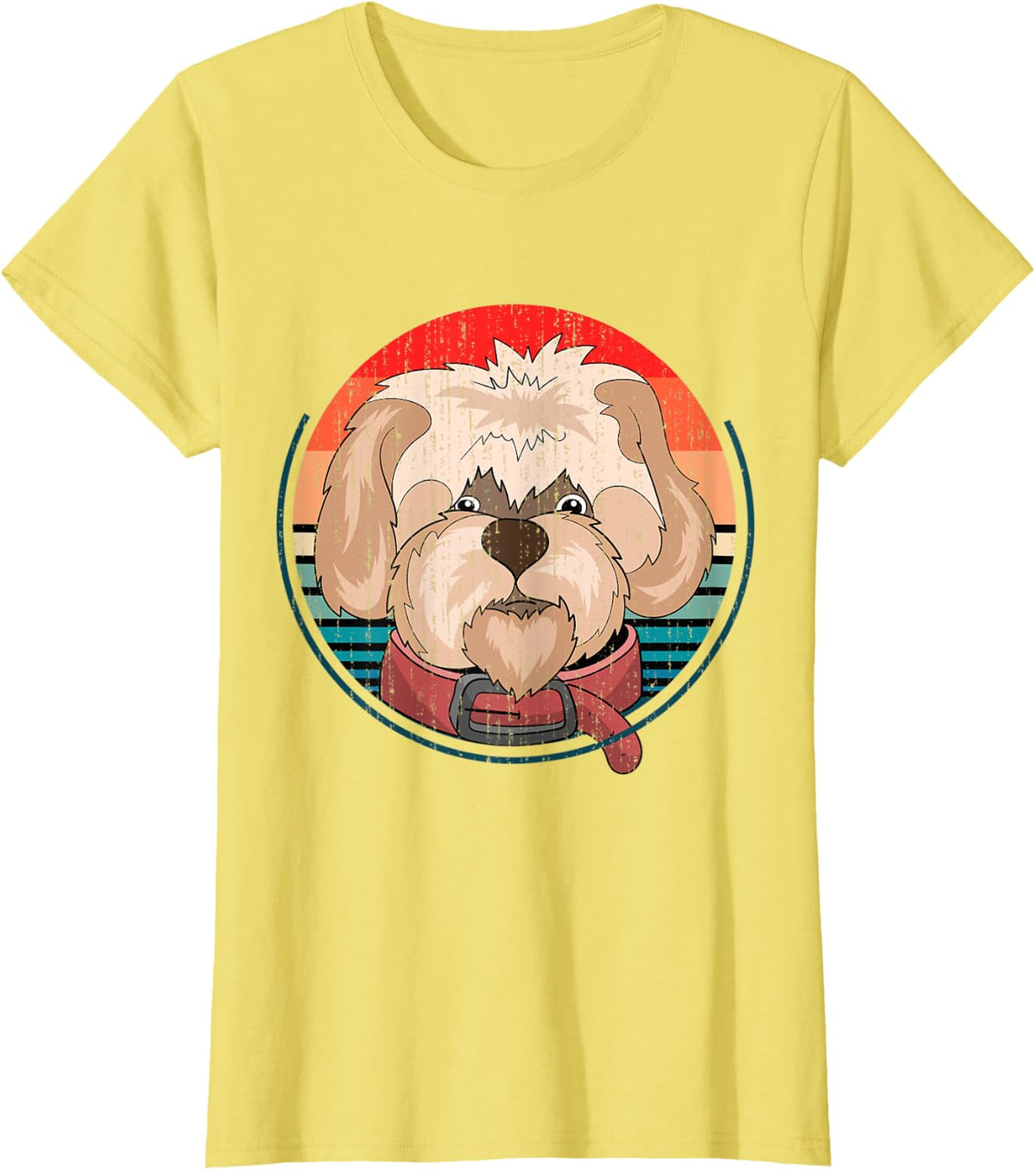 Retro Cavapoo T-Shirt - Lemon Yellow