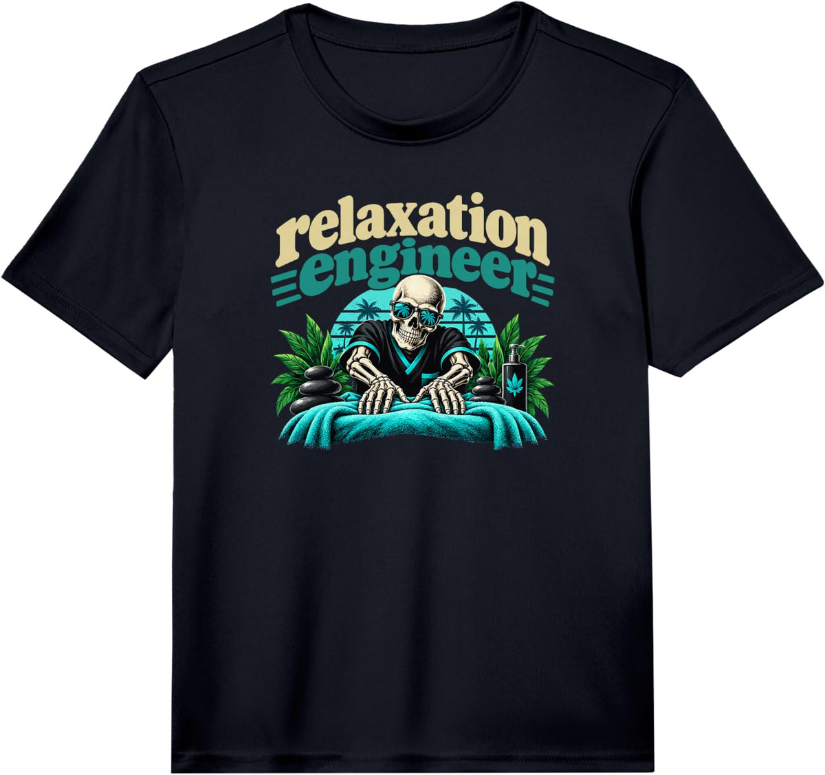 Relaxation Engineer Massage Therapist Funny Massage Therapy Performance T-Shirt - Black