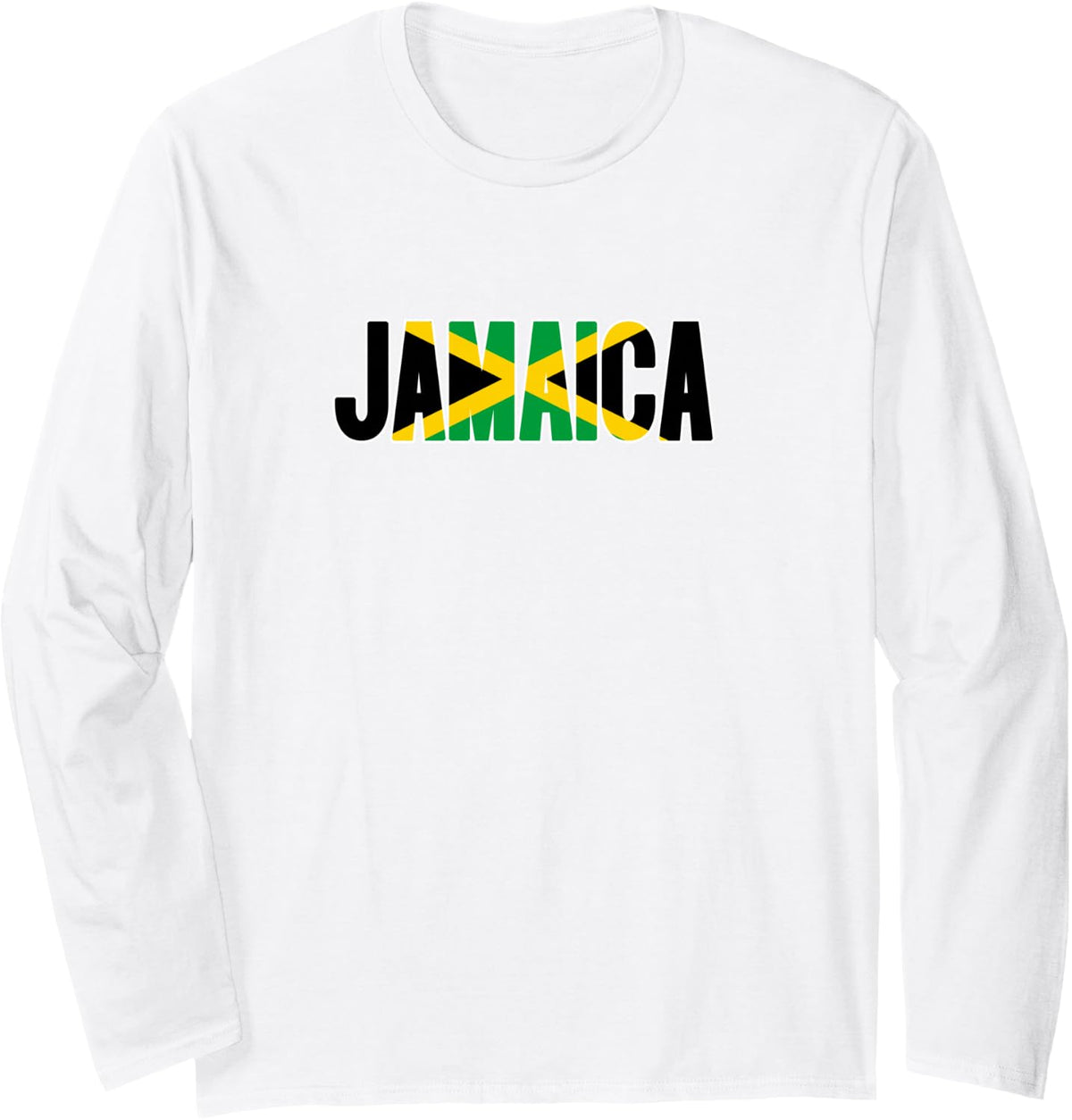 Jamaica Independence Jamaican Flag Caribbean Carnival Long Sleeve T-Shirt - Adult Unisex White