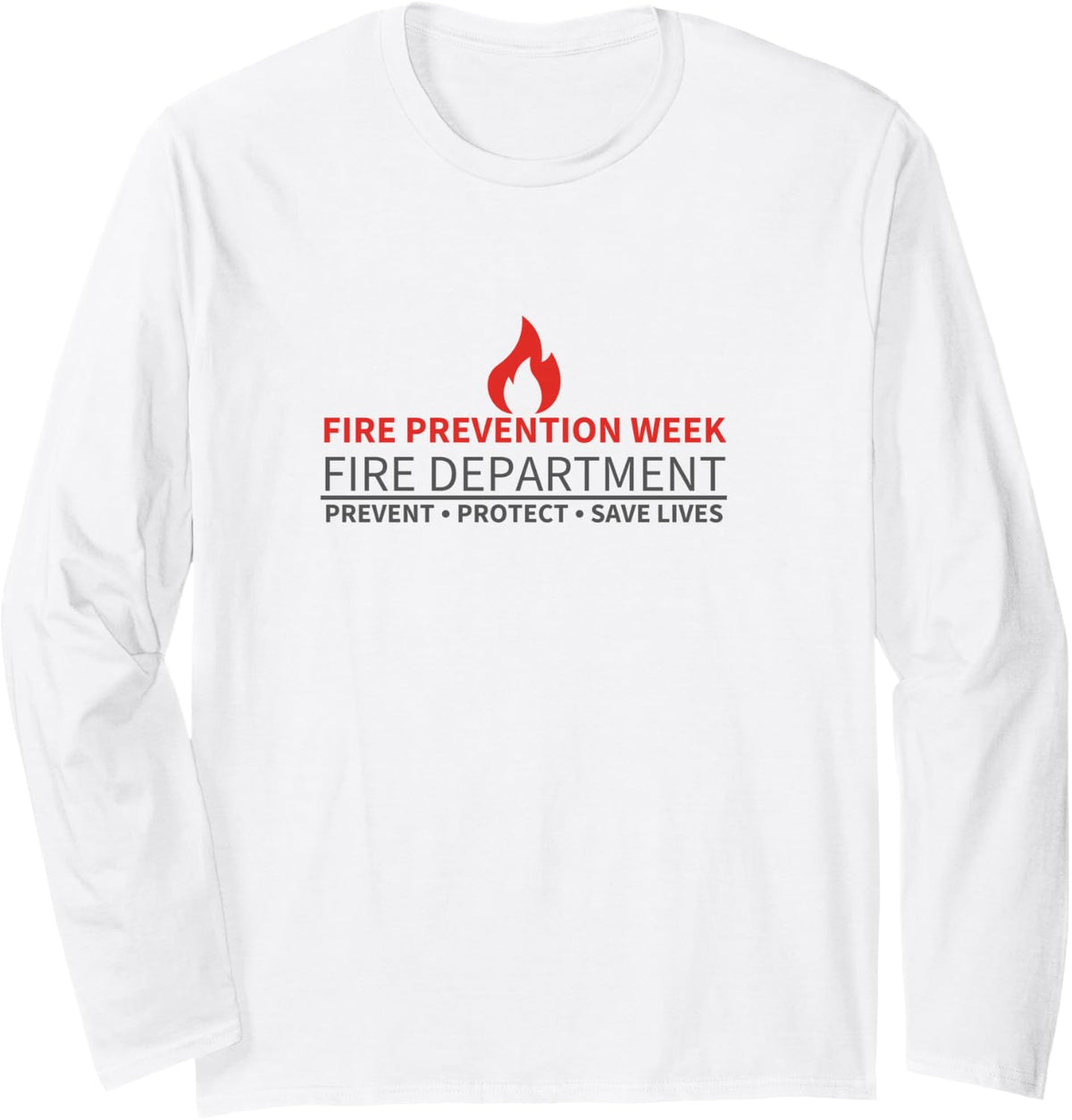 Fire Prevention Week Department Crew Firefighter Long Sleeve T-Shirt - Adult Unisex White
