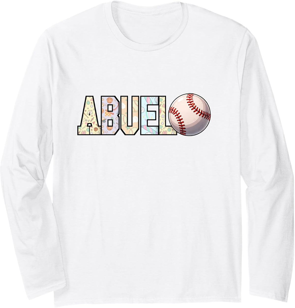 Abuelo Baseball Grandpa of The Birthday Party Long Sleeve T-Shirt - Adult Unisex White