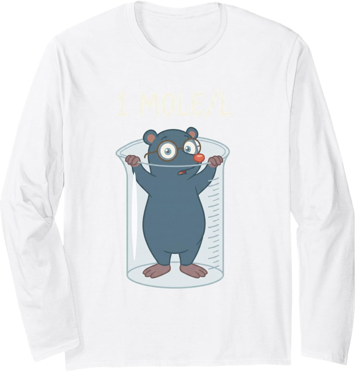 Chemistry Chemist Student Science Teacher Mole Long Sleeve T-Shirt - Adult Unisex White