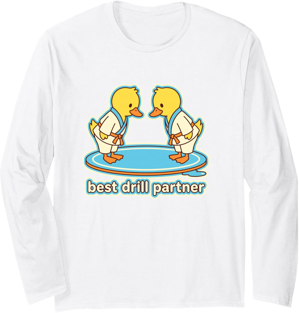 Drill Partner Duck Uniform Karate Ducks Long Sleeve T-Shirt - Adult Unisex White