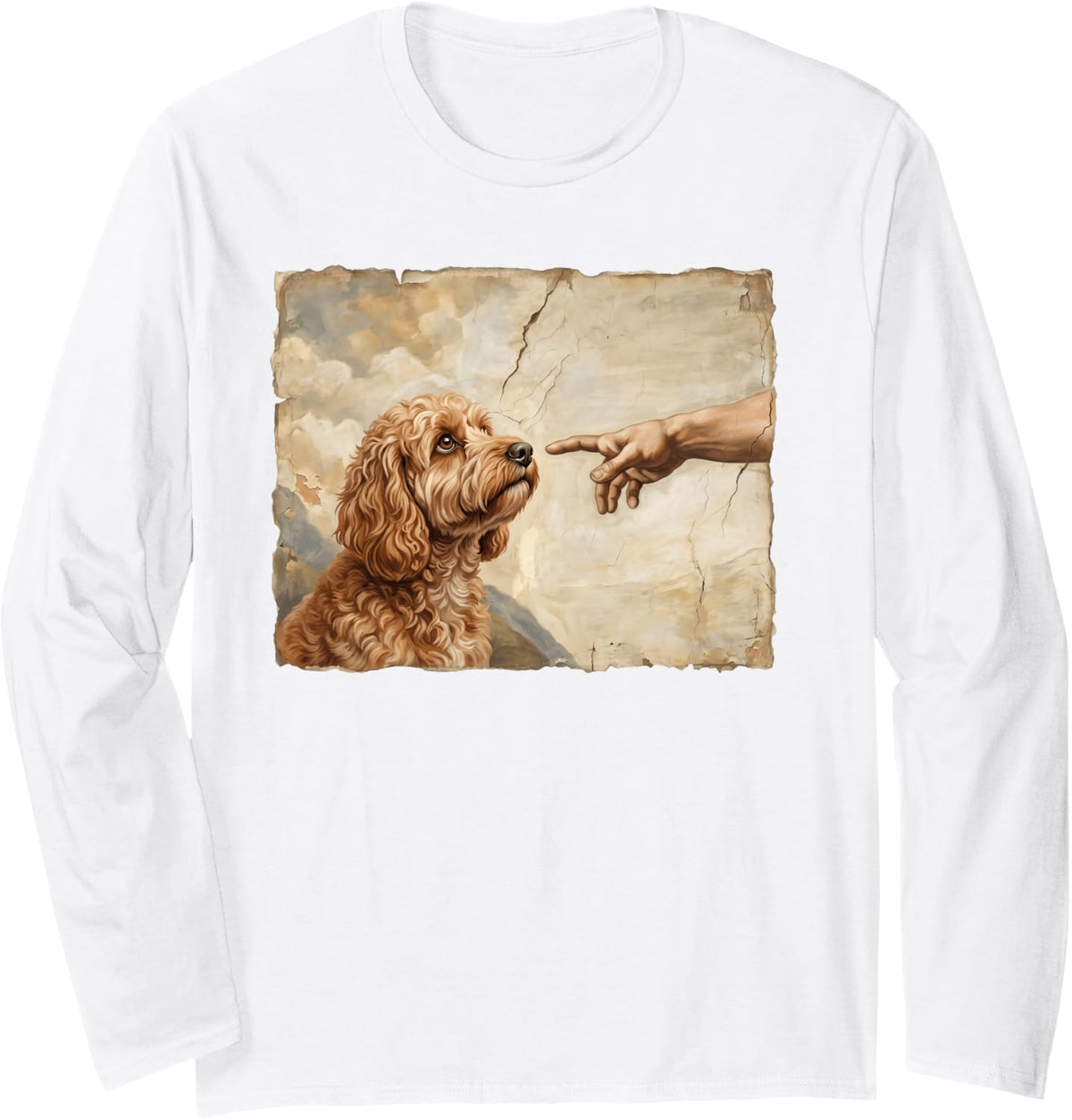 Cockapoo The Creation Long Sleeve T-Shirt - Adult Unisex White