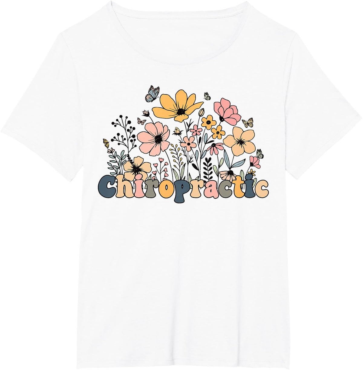 Flower Chiropractic Assistant Chiropractor Spine Chiro Squad Tees T-Shirt - White